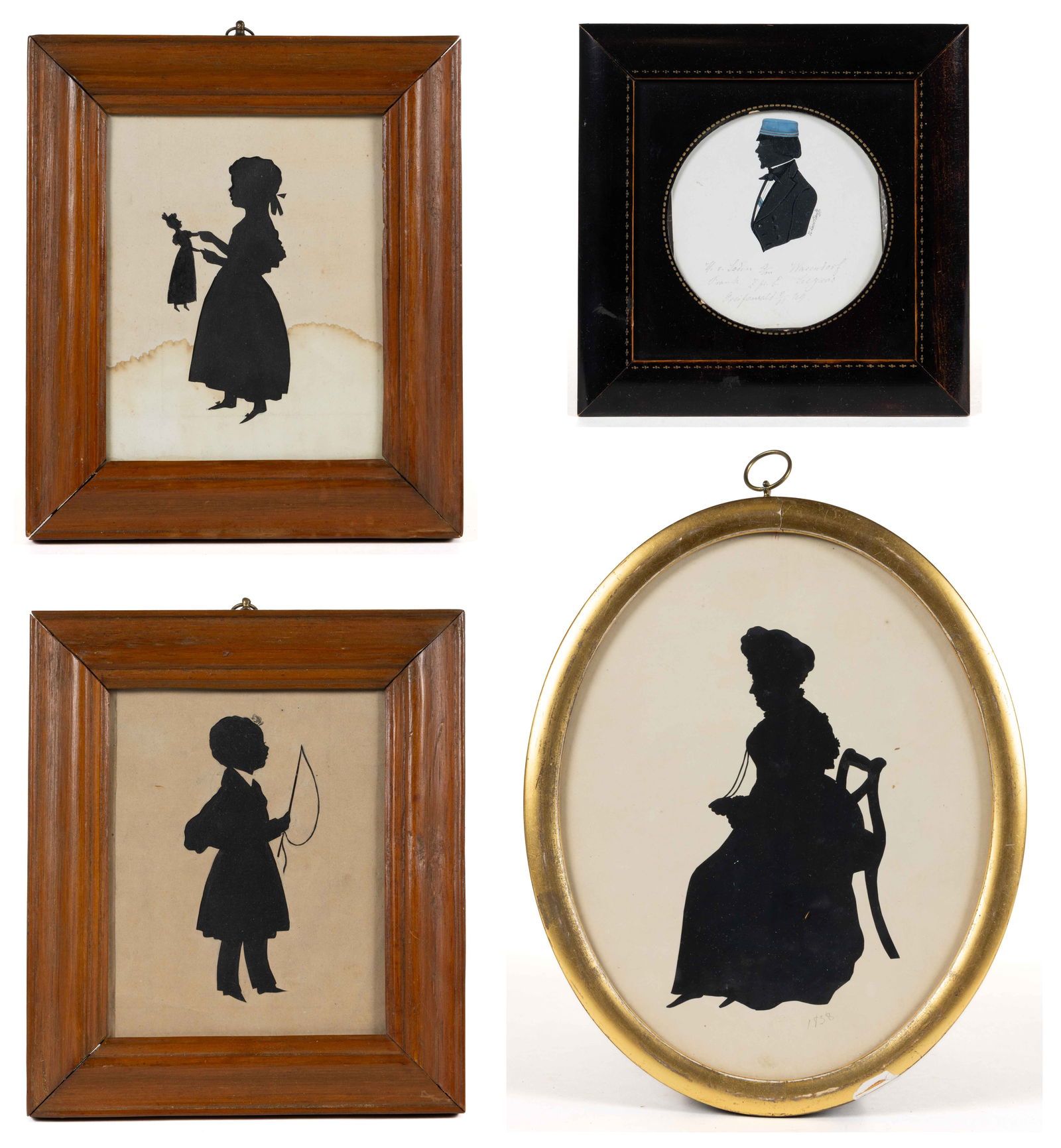 AMERICAN AND EUROPEAN SCHOOL (19TH CENTURY) SILHOUETTES, LOT OF FOUR (1 of 5)