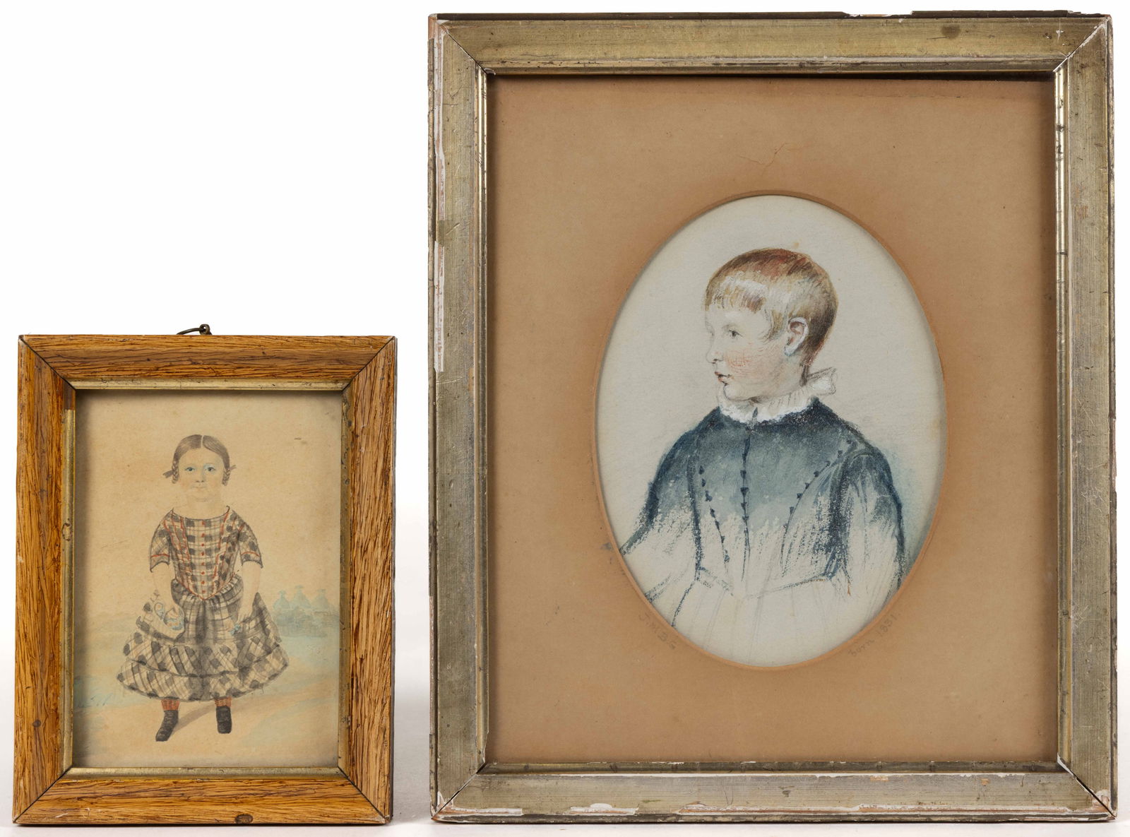 AMERICAN / BRITISH SCHOOL (19TH CENTURY) MINIATURE PORTRAITS OF CHILDREN, LOT OF TWO (1 of 4)