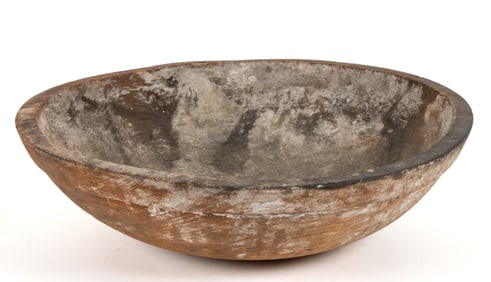 COUNTRY TURNED PAINTED TREENWARE BOWL