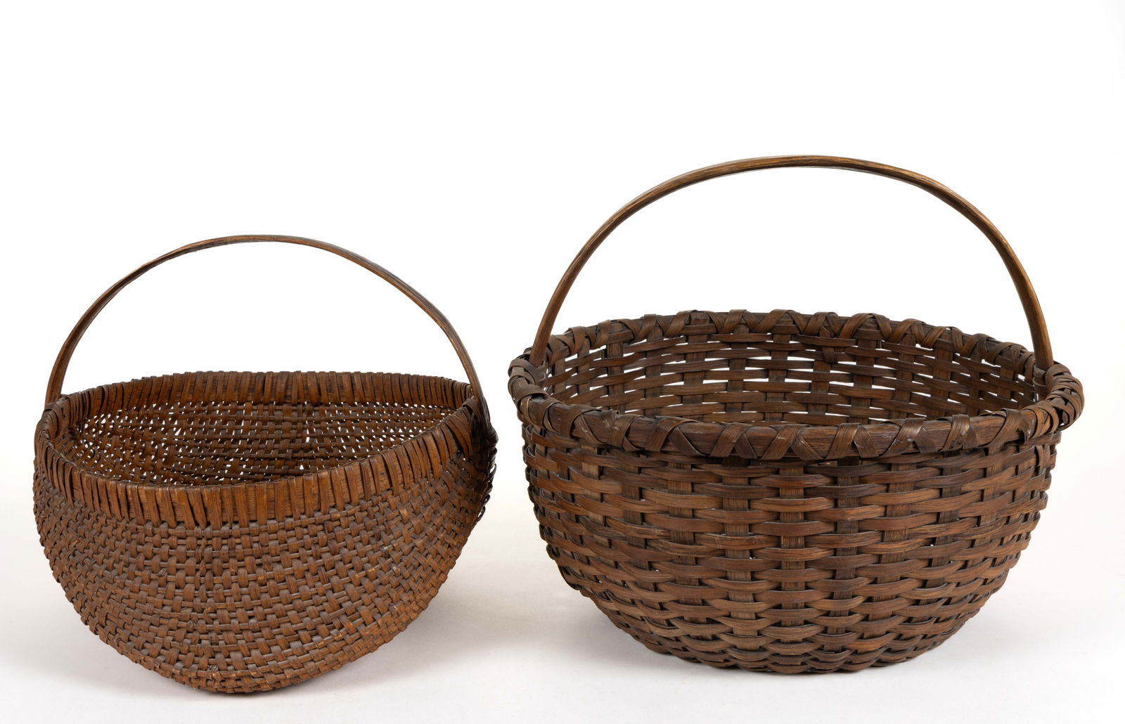 VALLEY OF VIRGINIA STAVE- AND RIB-TYPE WOVEN-SPLINT BASKETS, LOT OF TWO (1 of 5)