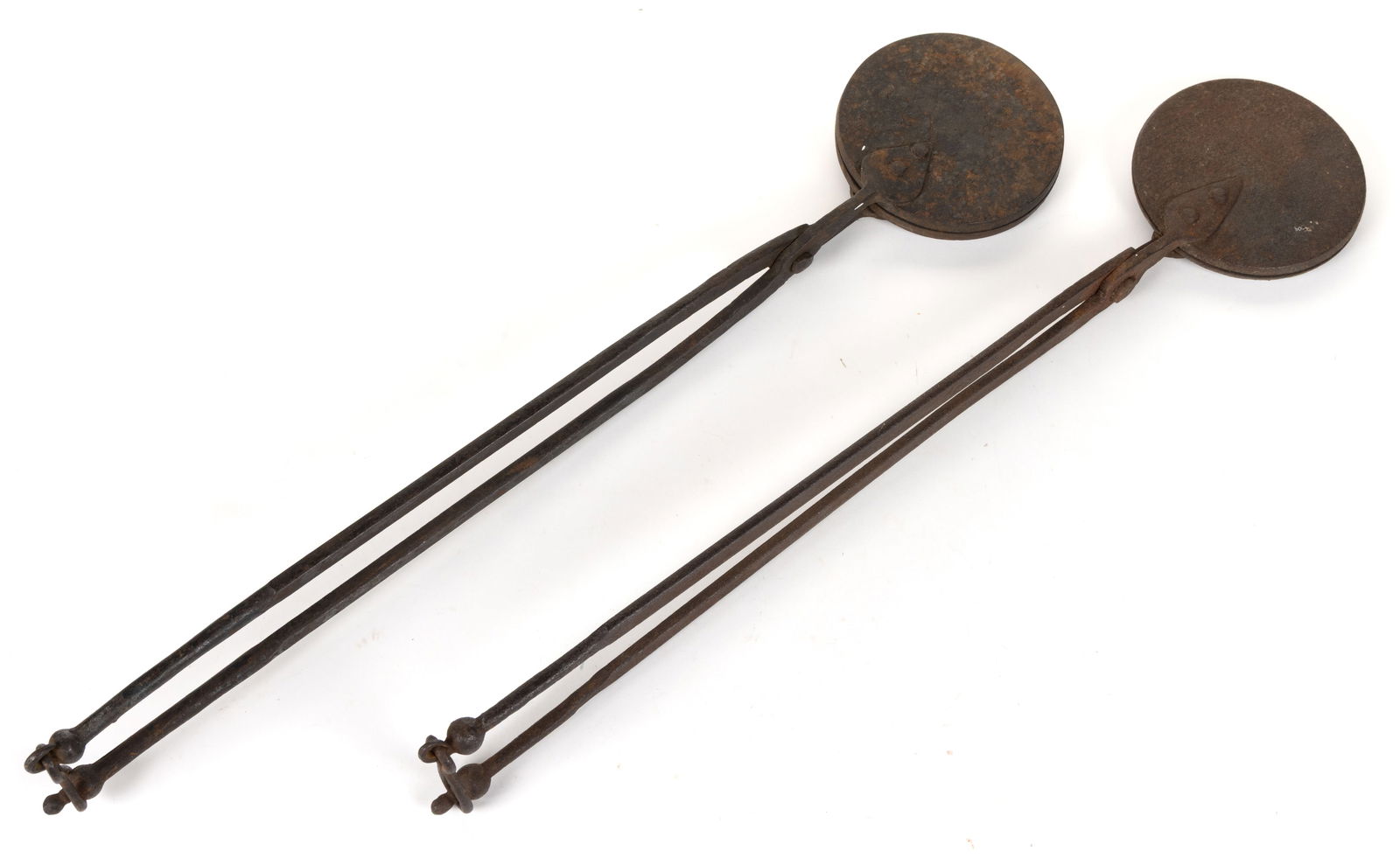 ASSORTED WROUGHT-IRON HEARTH WAFER IRONS, LOT OF TWO (1 of 3)