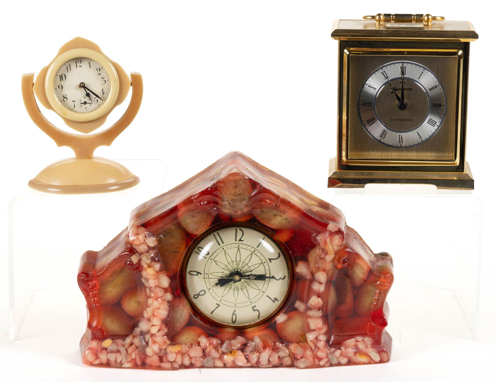 ASSORTED MANUFACTURERS DESK / TABLE TOP CLOCKS, LOT OF THREE (1 of 2)