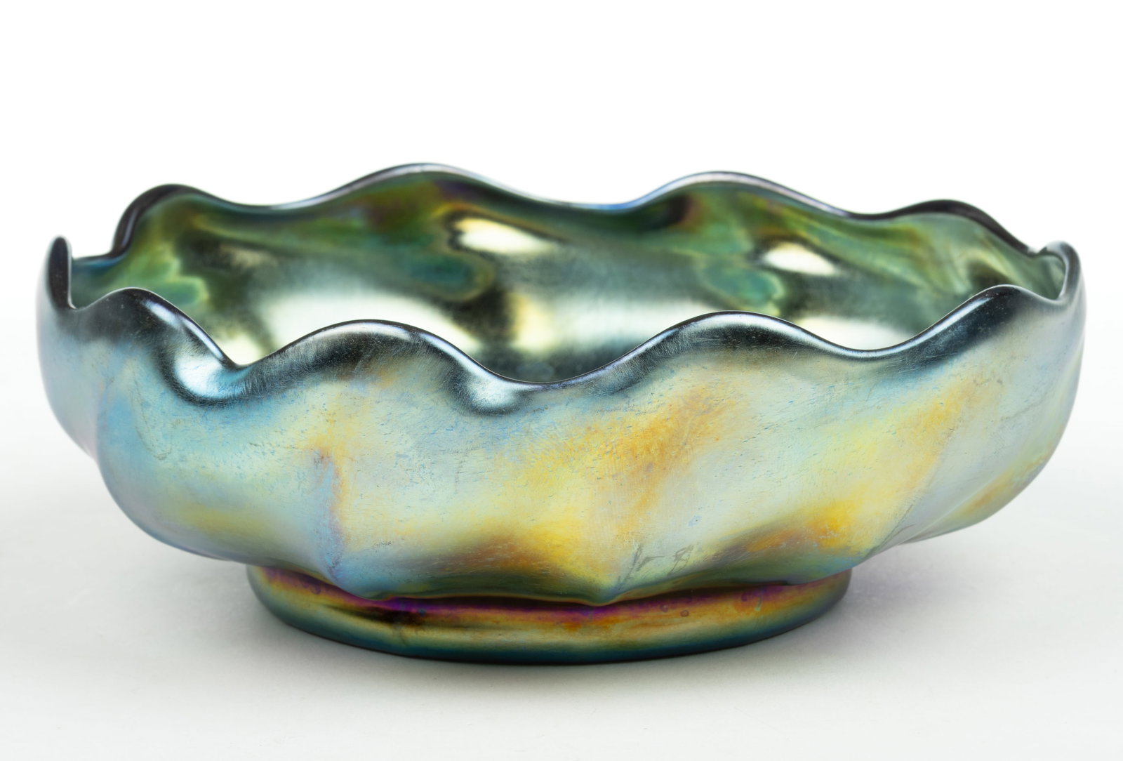 TIFFANY FAVRILE RIBBED IRIDESCENT ART GLASS (1 of 5)