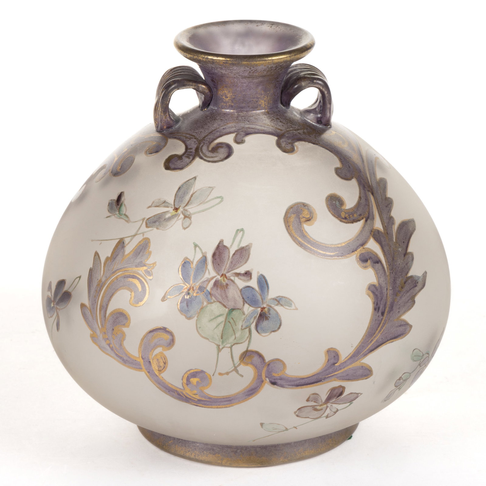 MT. WASHINGTON ROYAL FLEMISH VIOLET ART GLASS NO. 552 VASE (1 of 5)