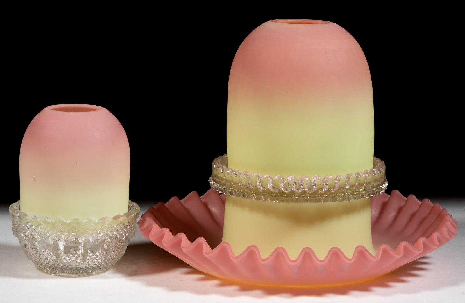 ASSORTED THOMAS WEBB BURMESE FAIRY LAMPS, LOT OF TWO (1 of 1)