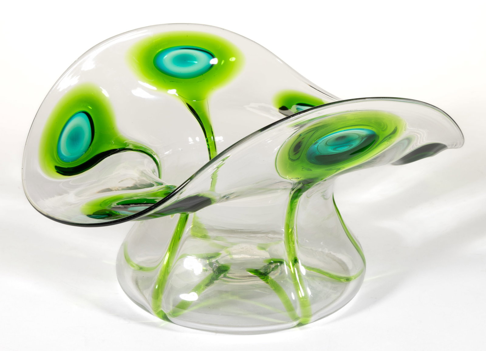 STUART ART NOUVEAU CAIRNGORM ART GLASS CENTER BOWL (1 of 2)