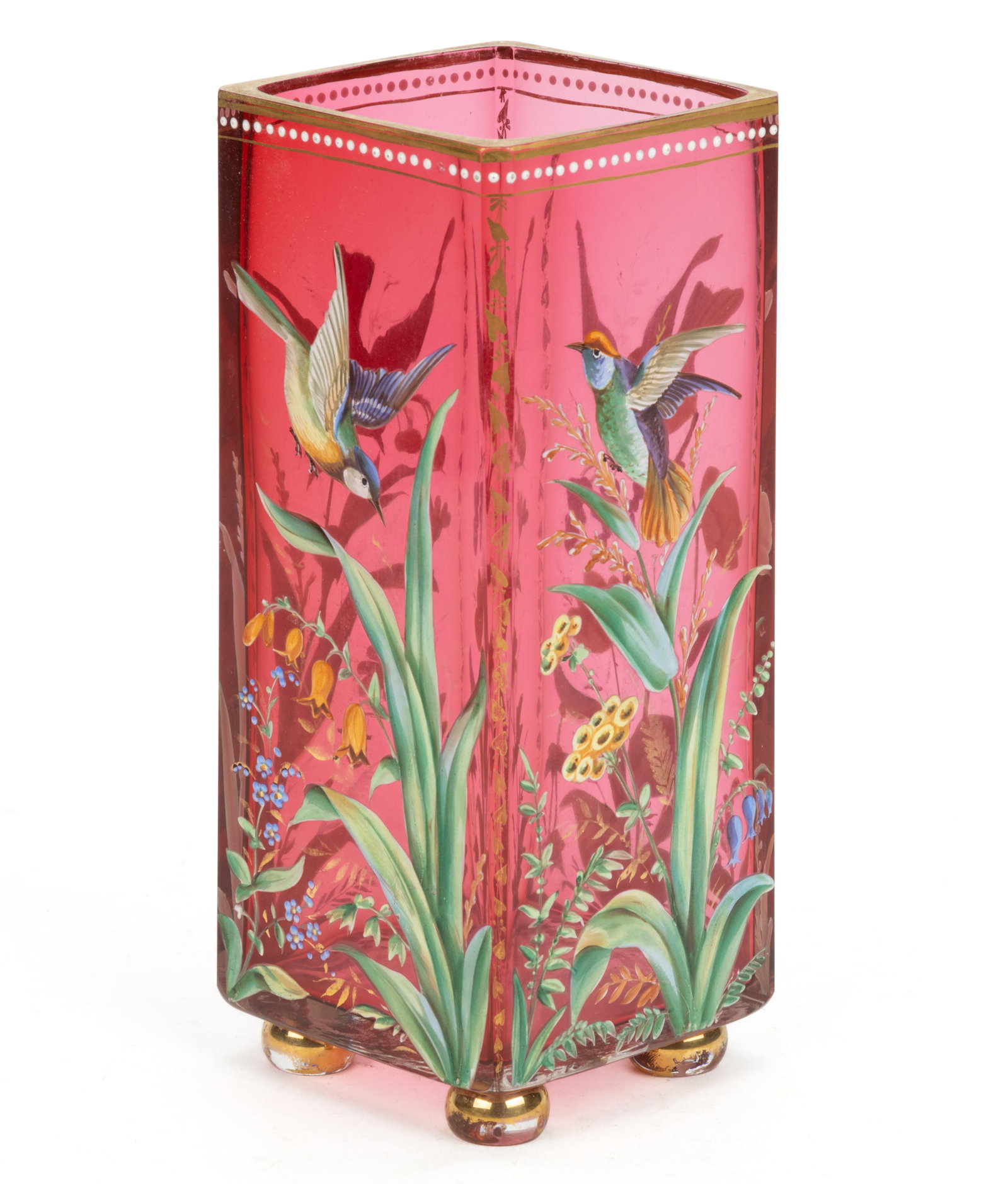 MOSER ATTRIBUTED ENAMEL-DECORATED ART GLASS VASE (1 of 2)