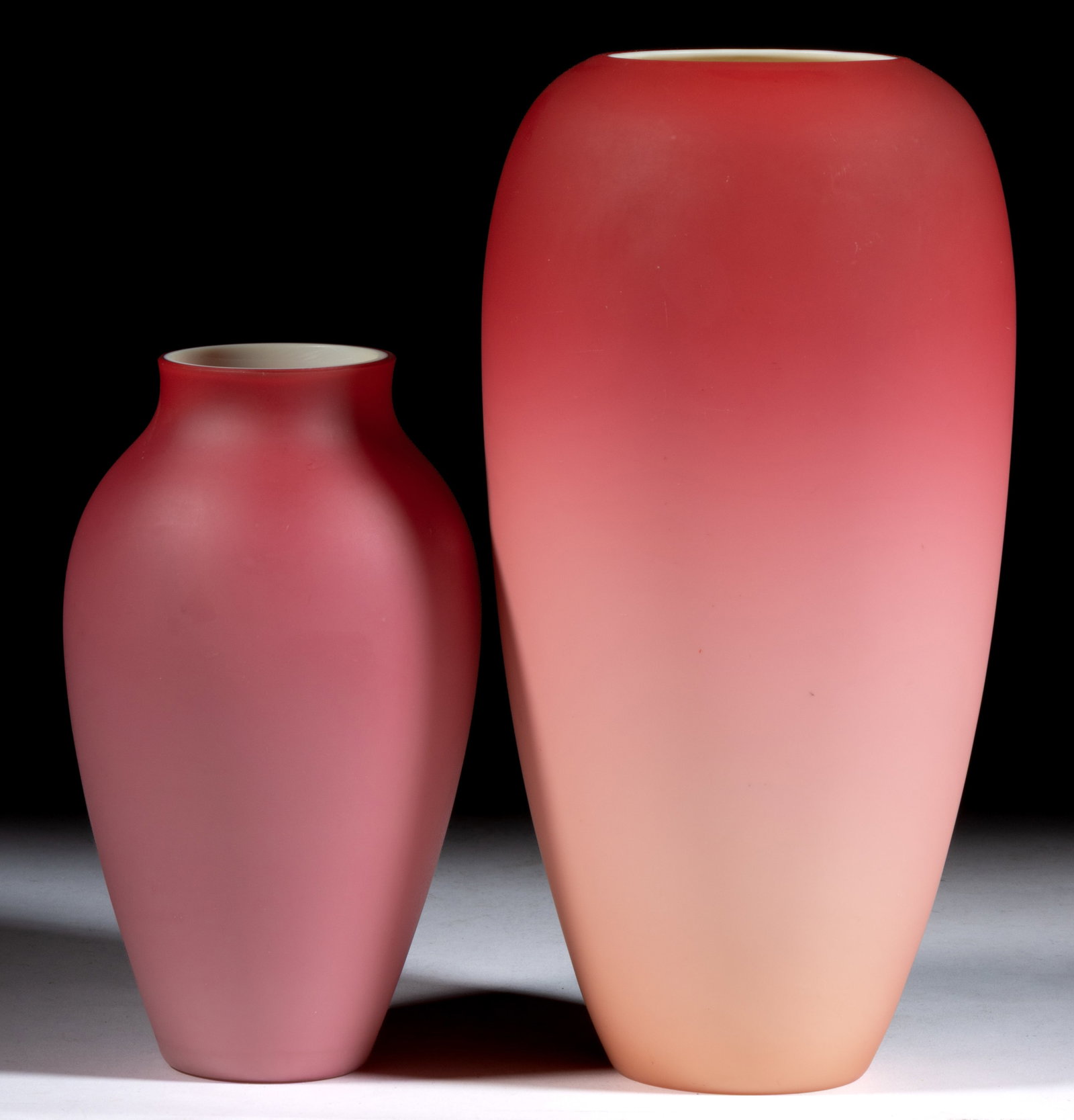 BOHEMIAN REACTIVE ART GLASS VASES, LOT OF TWO (1 of 1)