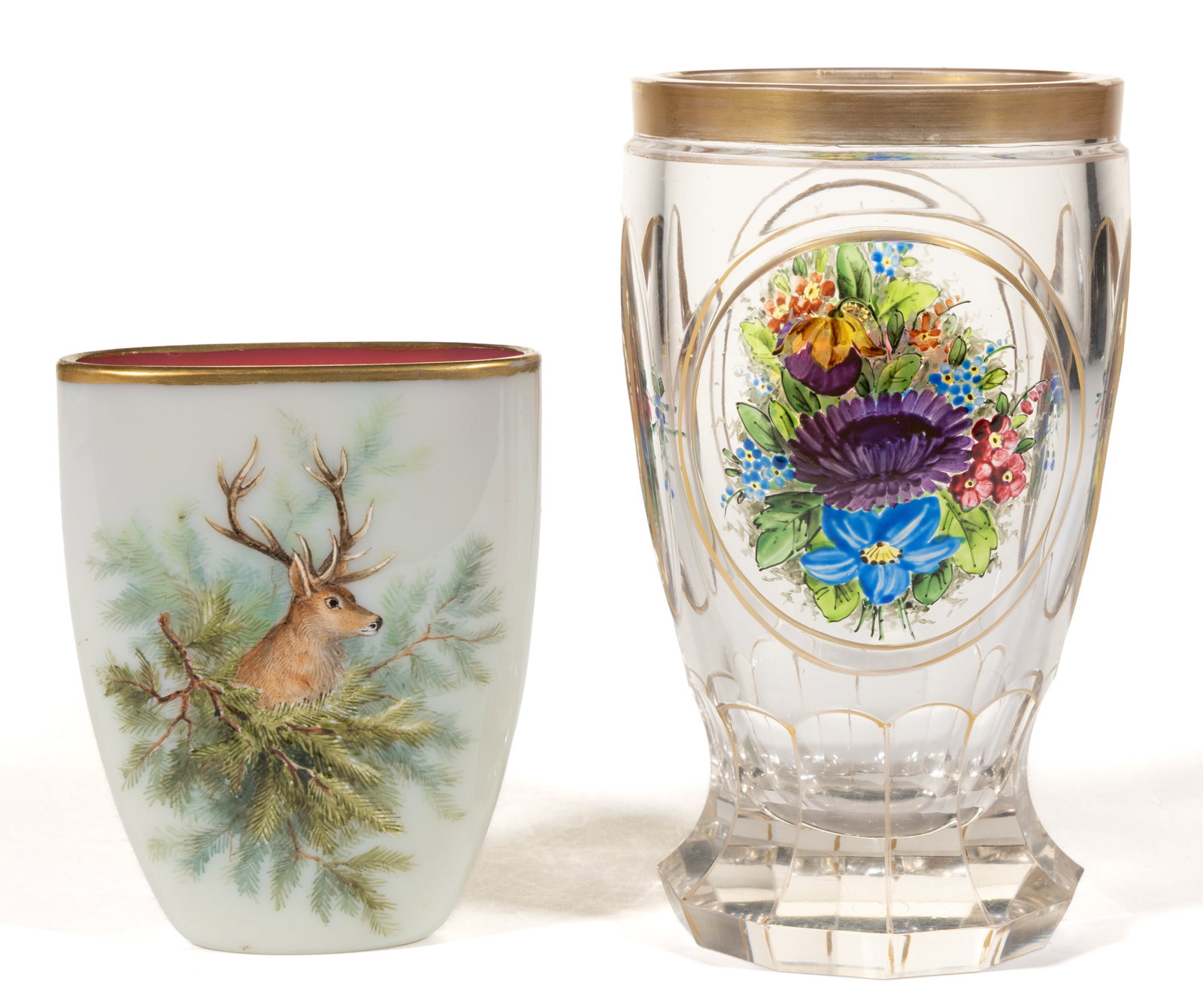 ASSORTED BOHEMIAN GLASS ARTICLES, LOT OF TWO (1 of 3)