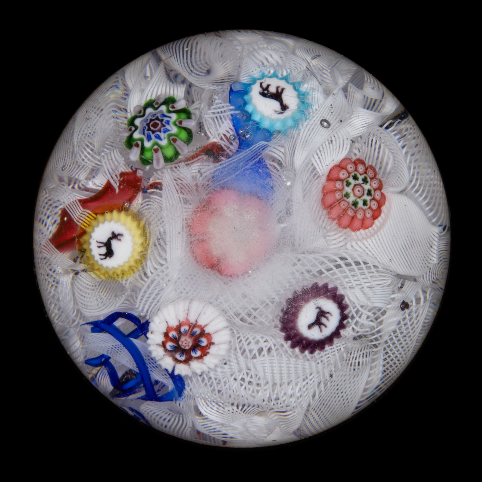 ANTIQUE BACCARAT SILHOUETTE MILLEFIORI ART GLASS PAPERWEIGHT (1 of 1)