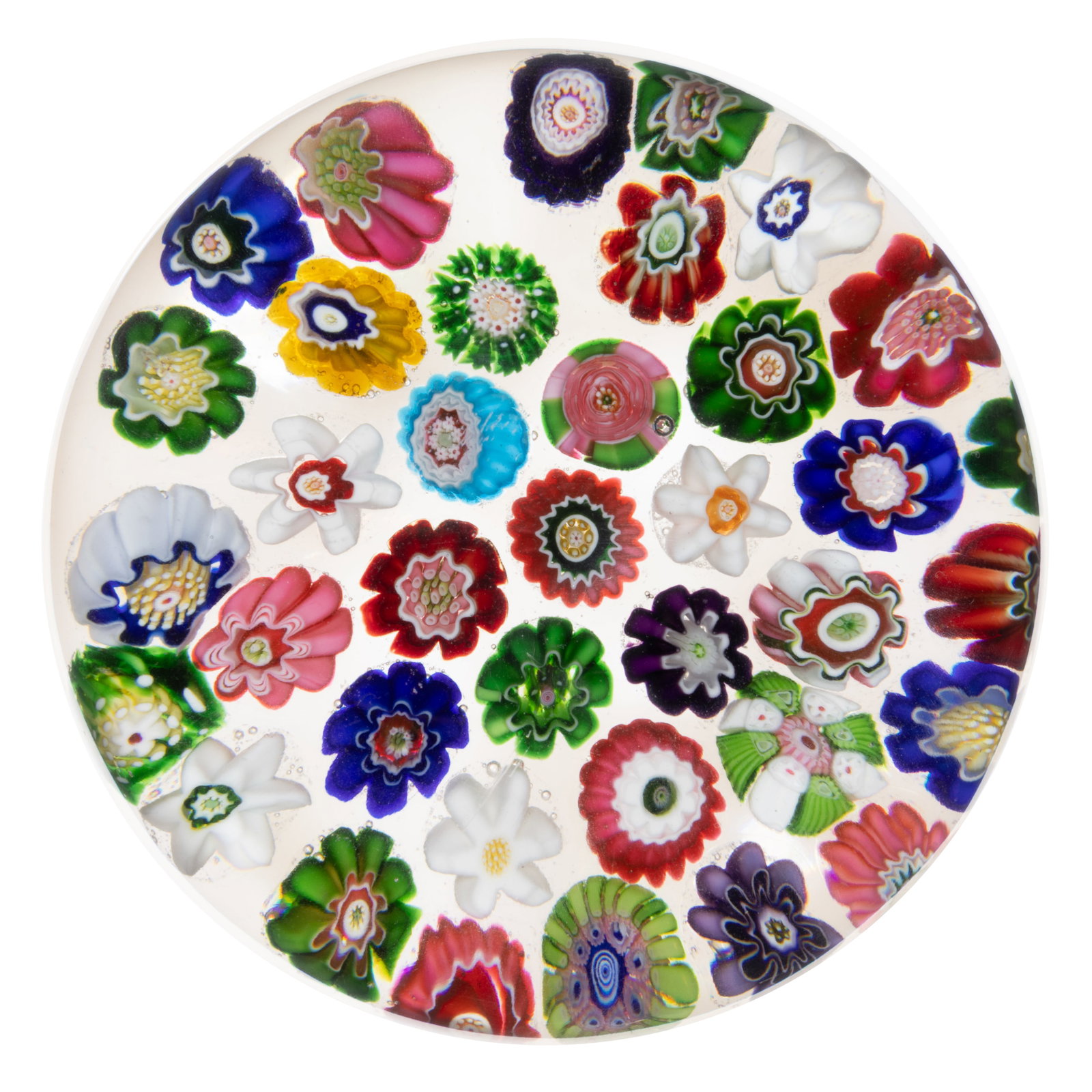 ANTIQUE CLICHY 37 CANE SPACED MILLEFIORI ART GLASS PAPERWEIGHT (1 of 2)