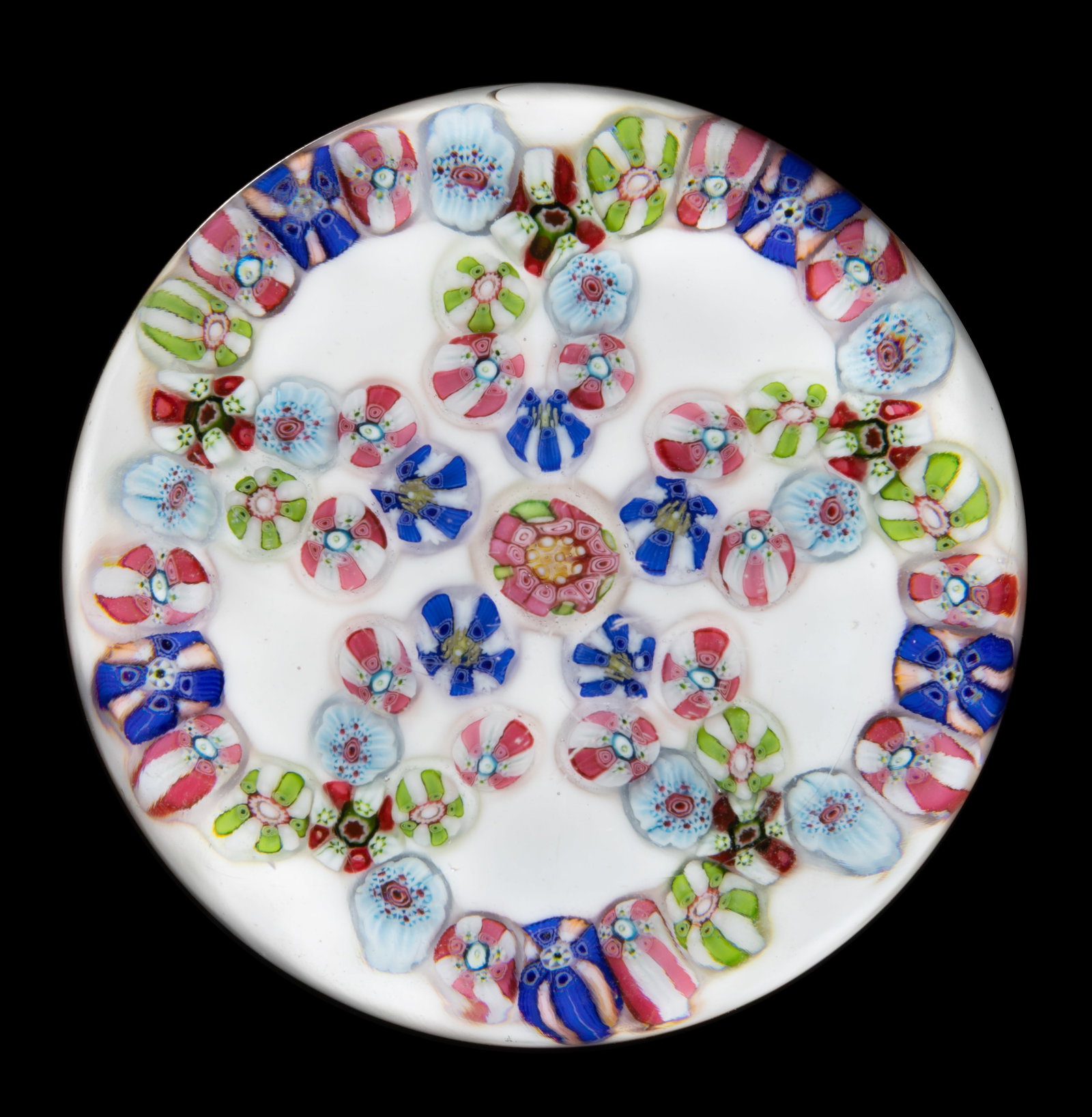 ANTIQUE CLICHY SODDEN SNOW CINQUEFOIL MILLEFIORI ART GLASS MAGNUM PAPERWEIGHT (1 of 2)