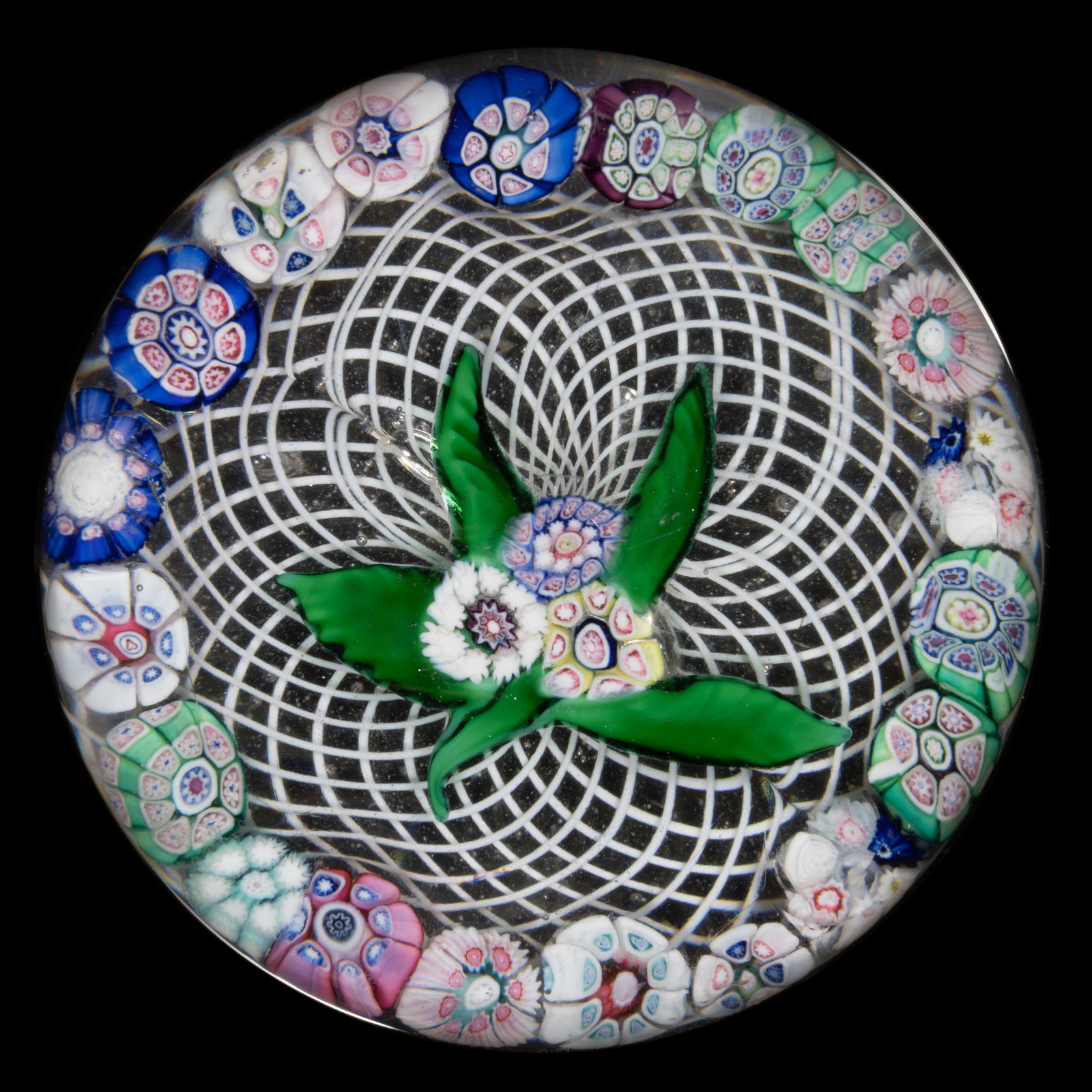 ANTIQUE NEW ENGLAND NOSEGAY LAMPWORK AND MILLEFIORI ART GLASS PAPERWEIGHT (1 of 2)