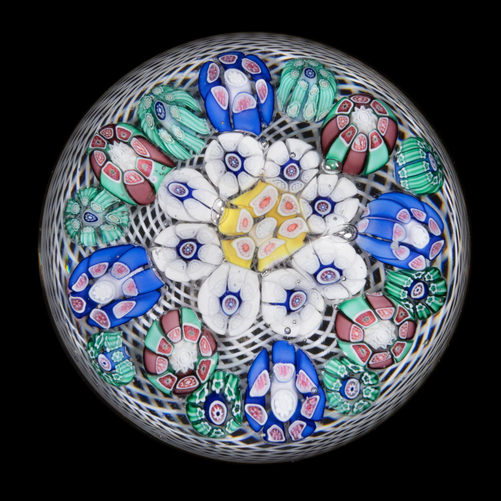 ANTIQUE NEW ENGLAND CONCENTRIC MILLEFIORI ART GLASS PAPERWEIGHT (1 of 1)