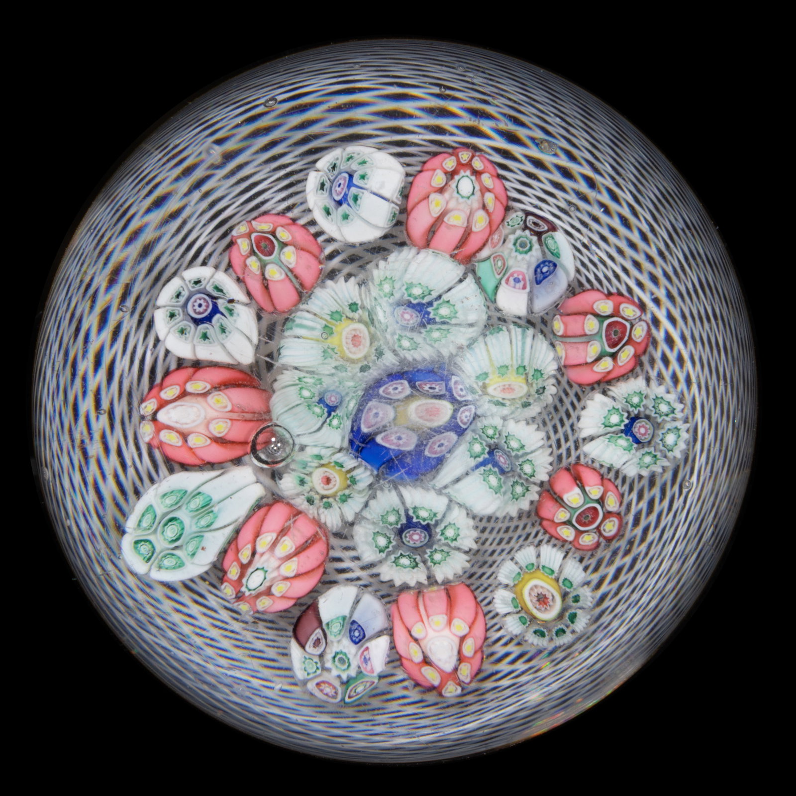 ANTIQUE NEW ENGLAND CONCENTRIC MILLEFIORI ART GLASS PAPERWEIGHT (1 of 1)