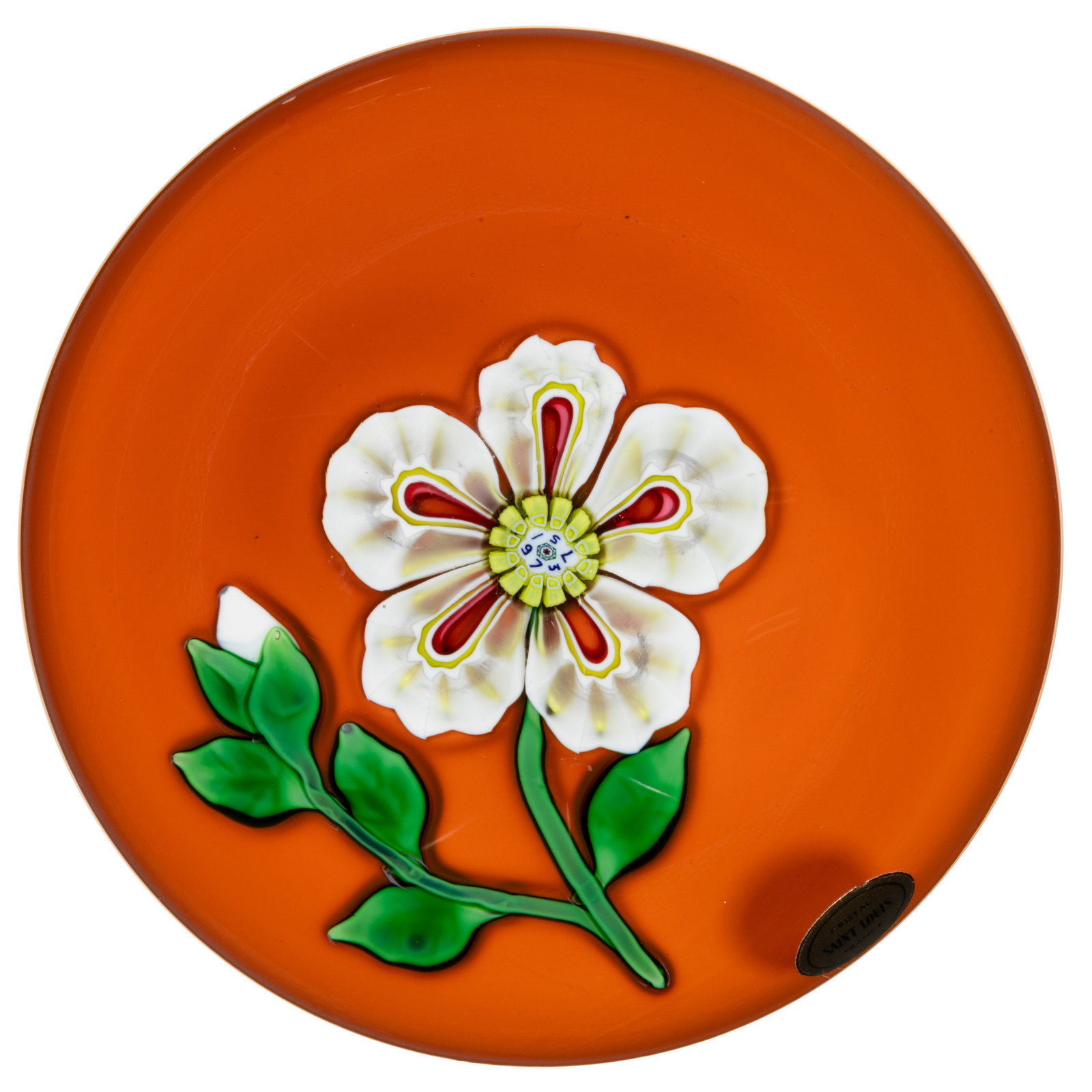 VINTAGE SAINT-LOUIS FLORAL LAMPWORK ART GLASS PAPERWEIGHT (1 of 2)