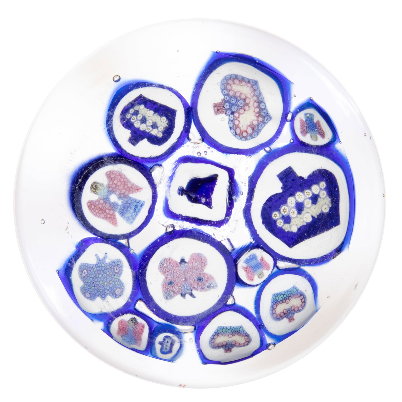 VINTAGE WHITEFRIARS SILHOUETTE MILLEFIORI ART GLASS PAPERWEIGHT (1 of 1)