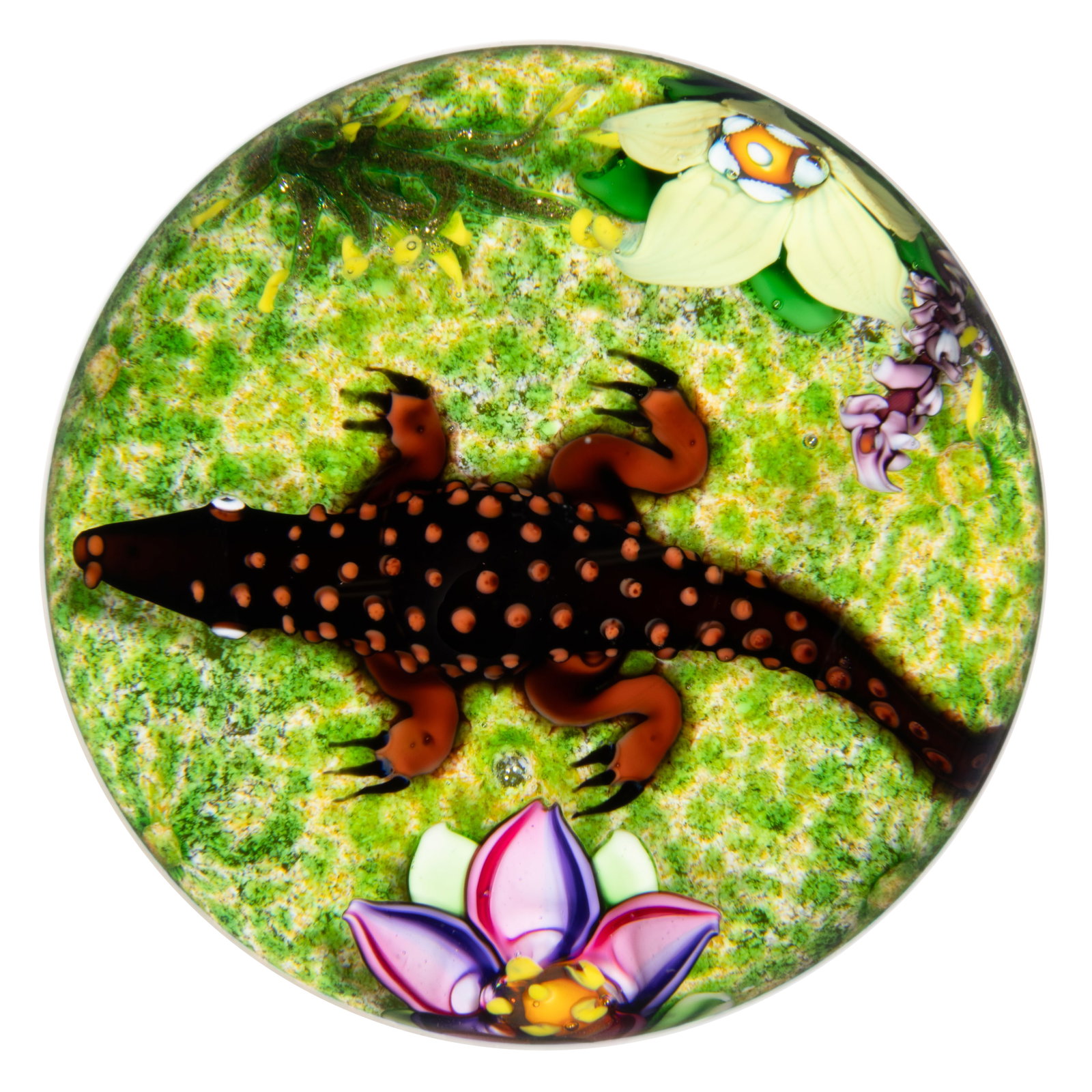 VINTAGE CAITHNESS CROCODILE LAMPWORK ART GLASS PAPERWEIGHT (1 of 2)