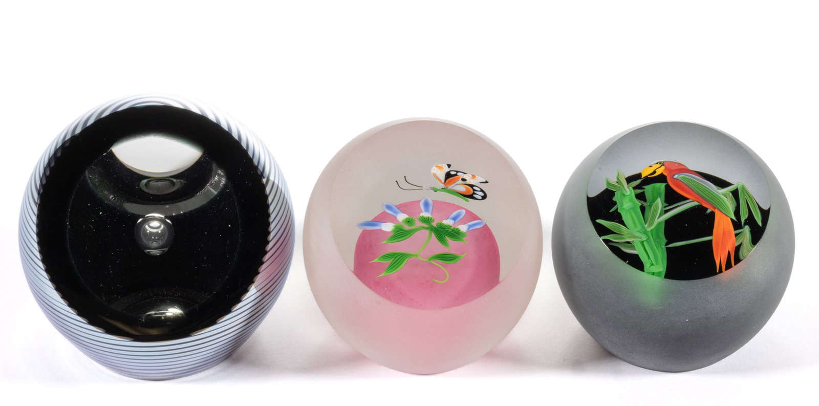 CORREIA ART GLASS PAPERWEIGHTS, LOT OF THREE (1 of 4)