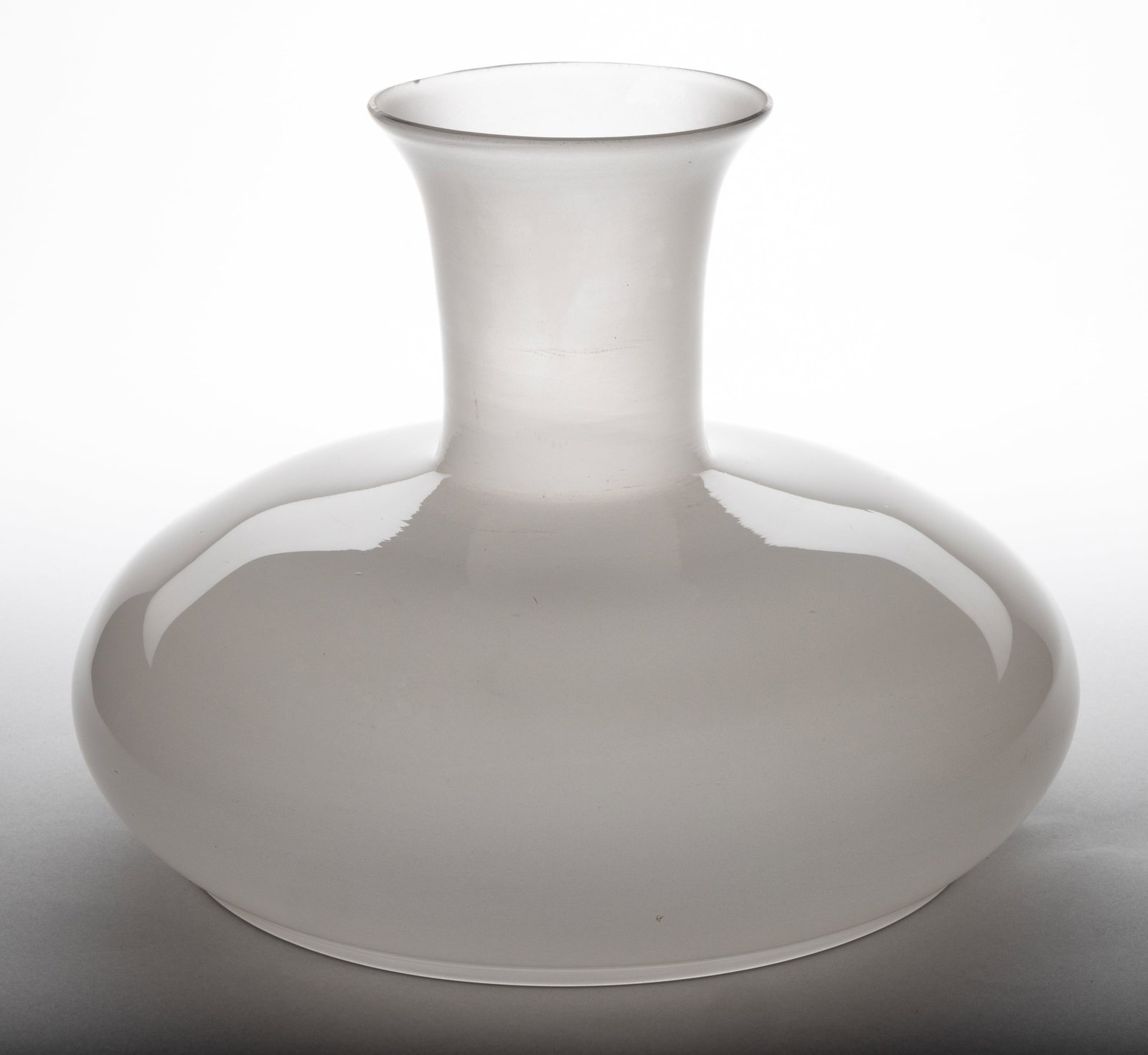 FREE-BLOWN SINUMBRA LAMP SHADE: FREE-BLOWN SINUMBRA LAMP SHADE, colorless with frosted finish to the interior, umbrella form. Second half 19th/20th century. 8 3/4" H, 9 1/4" D fitter, 4 1/2" D