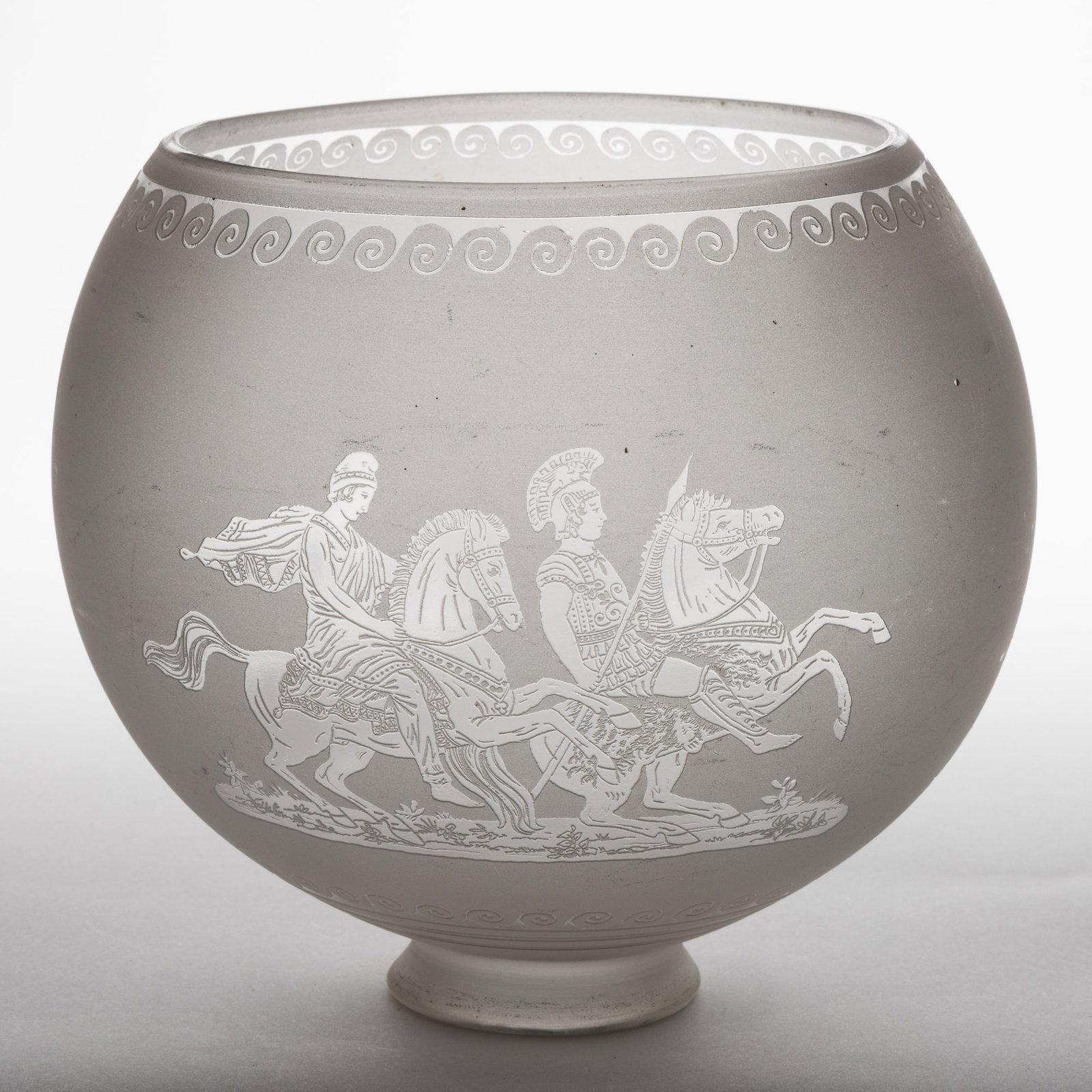 BLOWN DEEP ACID-ETCHED GAS LAMP SHADE (1 of 3)