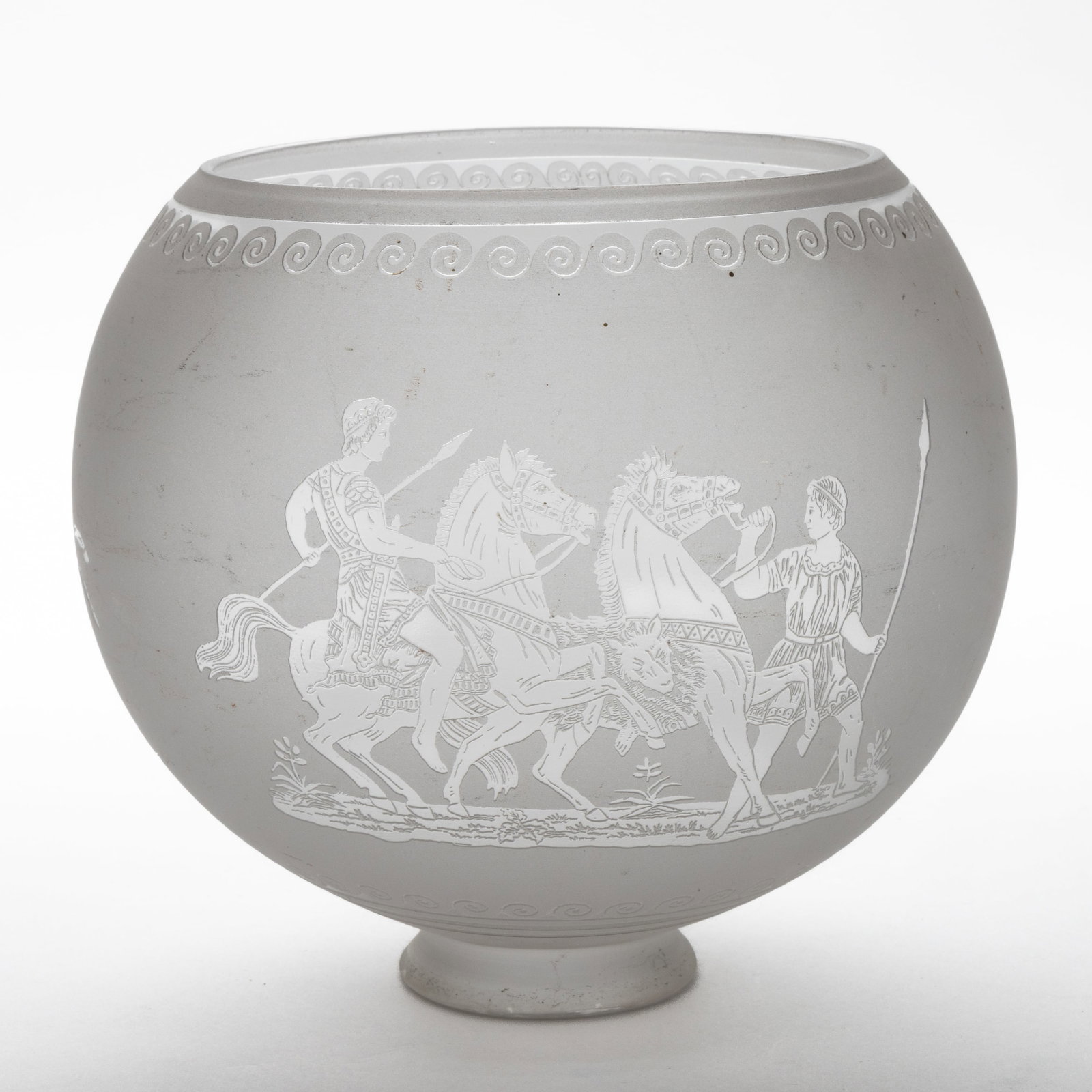 BLOWN DEEP ACID-ETCHED GAS LAMP SHADE (1 of 1)