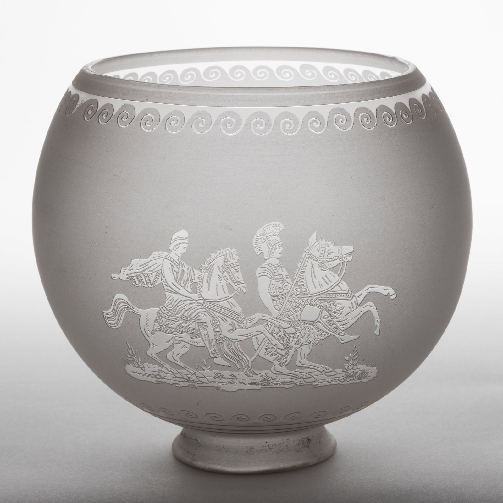 BLOWN DEEP ACID-ETCHED GAS LAMP SHADE (1 of 3)