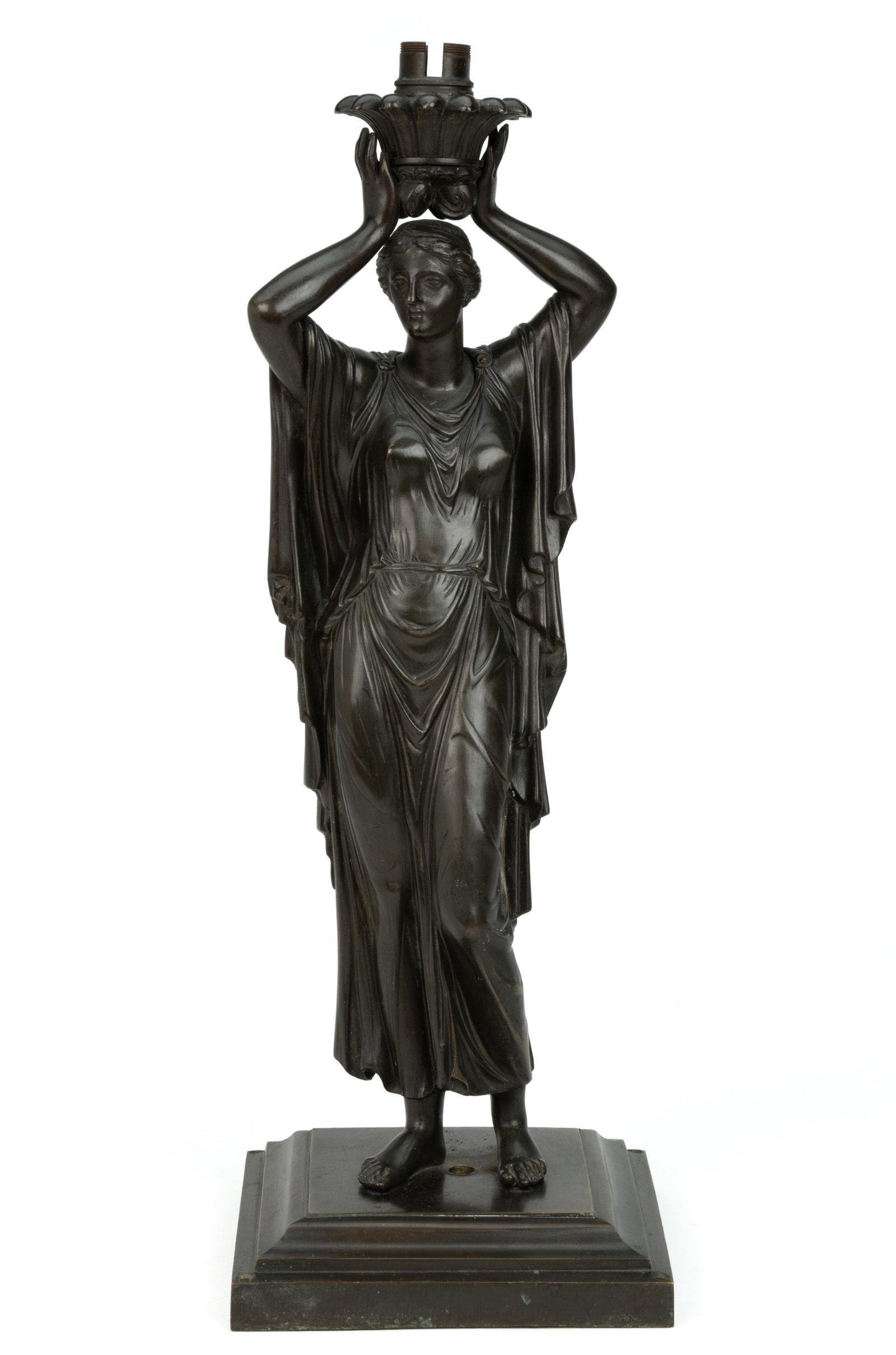 BRONZE FIGURAL LADY SINUMBRA LAMP BASE (1 of 3)