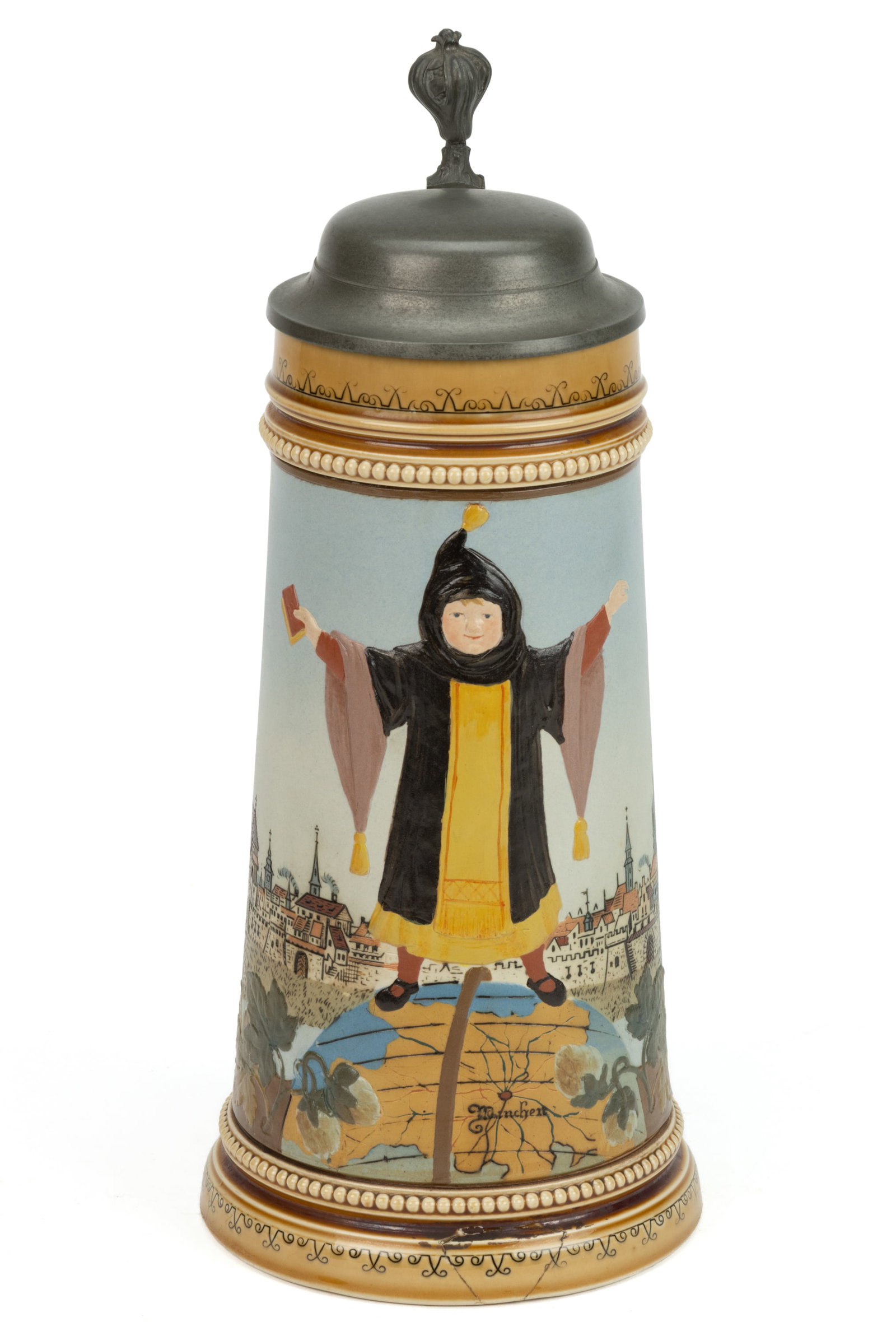 GERMAN METTLACH MUNICH CHILD CERAMIC STEIN (1 of 4)