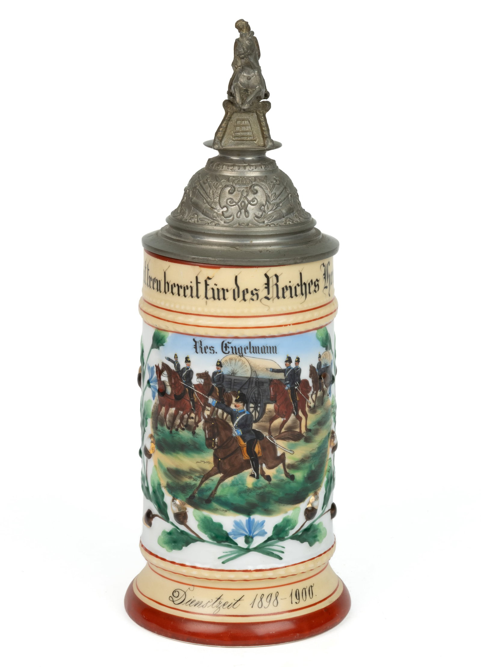 GERMAN PORCELAIN REGIMENTAL LITHOPHANE STEIN (1 of 4)