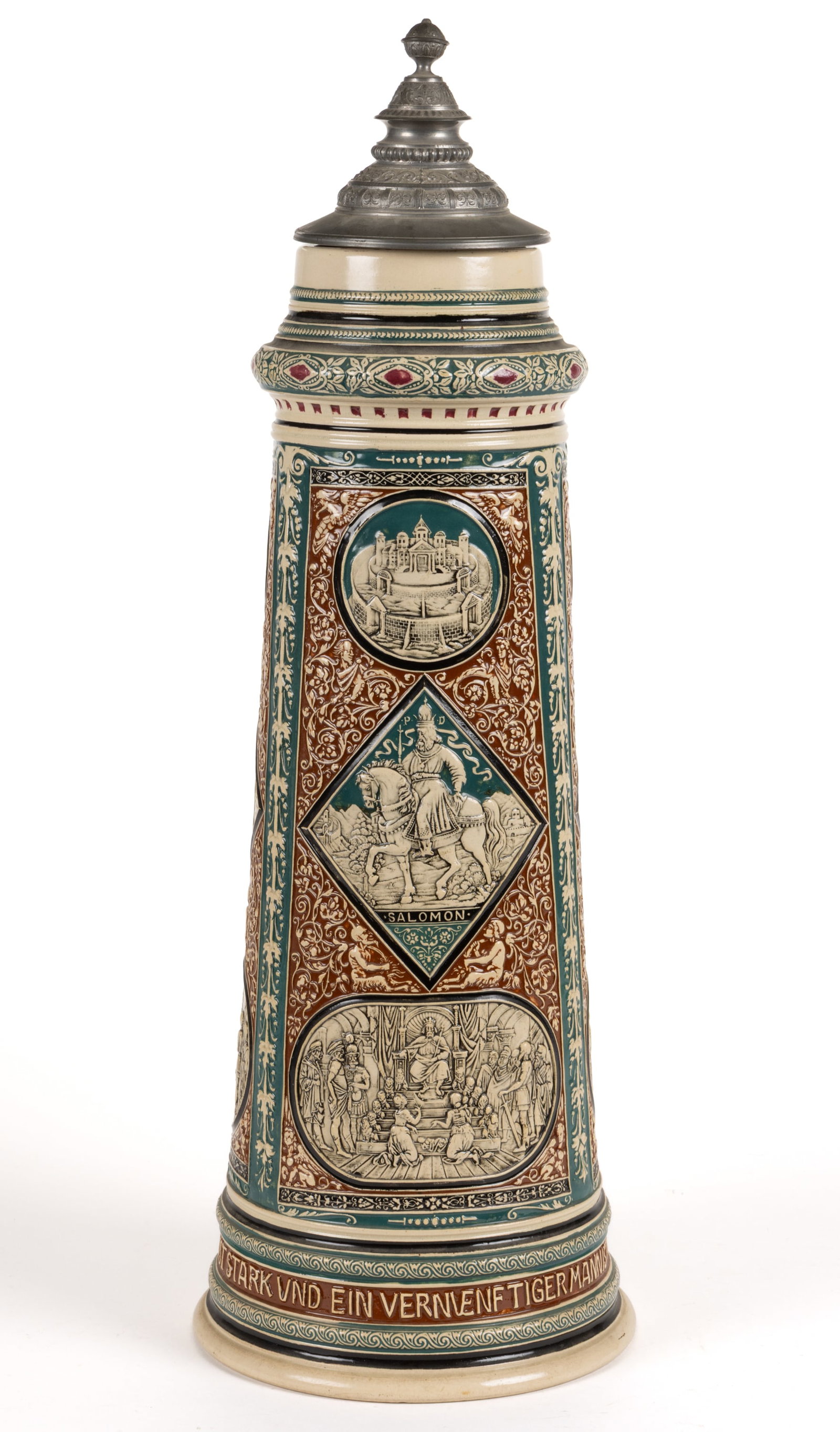 GERMAN DUMLER & BREIDEN RELIEF-DECORATED LARGE STEIN (1 of 4)