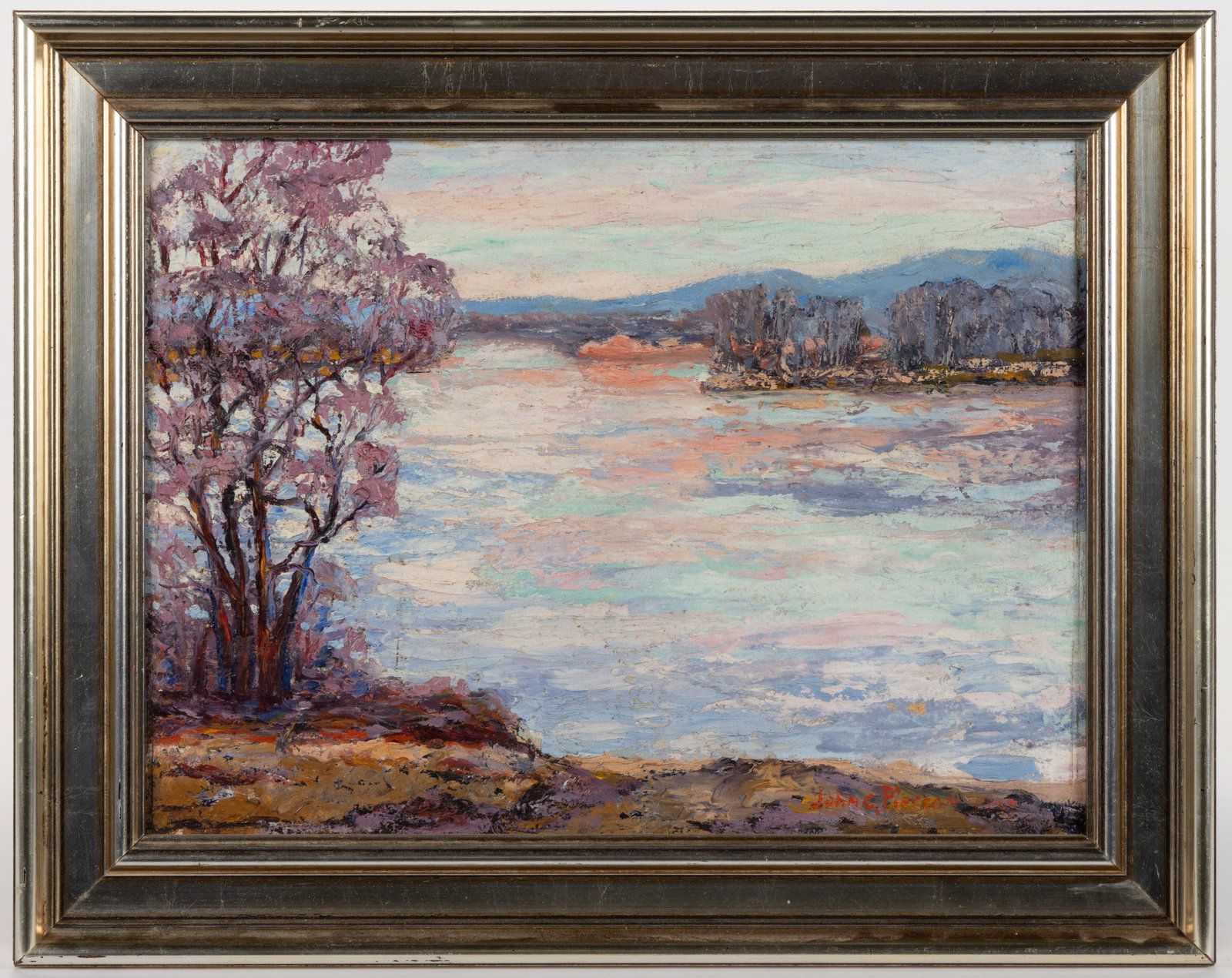 JOHN C. PIERSON (AMERICAN, 20TH CENTURY) LANDSCAPE WITH MOUNTAIN LAKE (1 of 4)