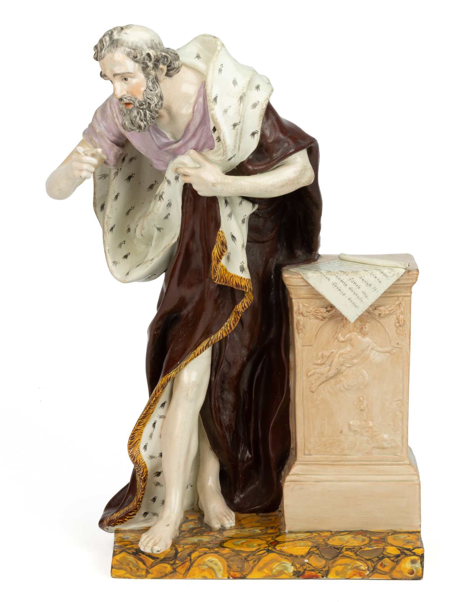 ENGLISH STAFFORDSHIRE HAND-PAINTED CERAMIC LARGE DEMOSTHENES FIGURE (1 of 4)