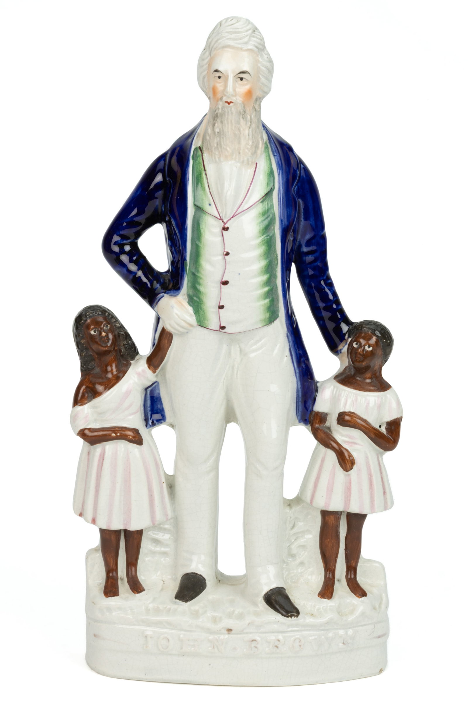 ENGLISH STAFFORDSHIRE HAND-PAINTED CERAMIC LARGE "JOHN BROWN" FIGURAL GROUP (1 of 4)