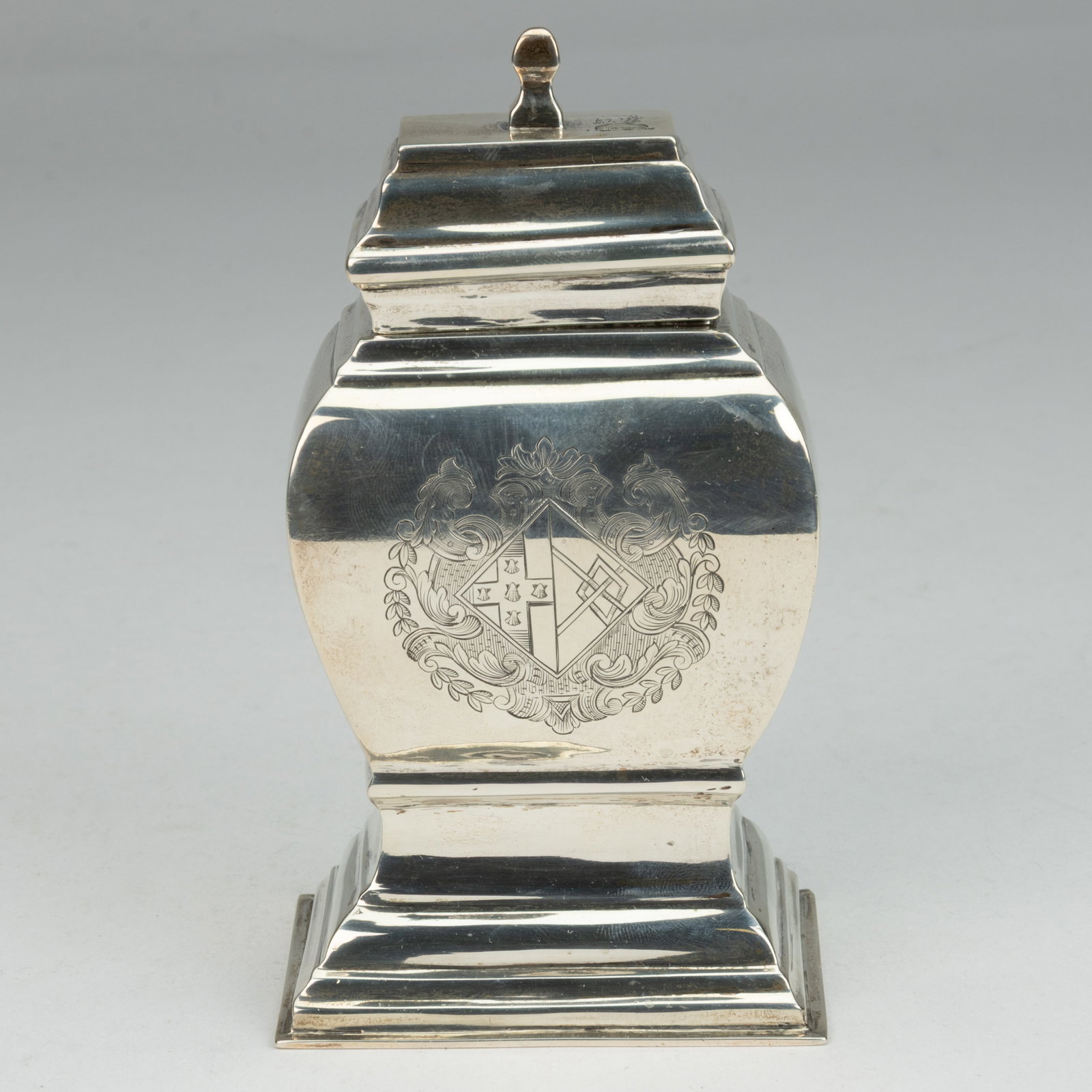 CRICHTON & CO., NEW YORK CITY, NEW YORK STERLING SILVER TEA CADDY (1 of 3)