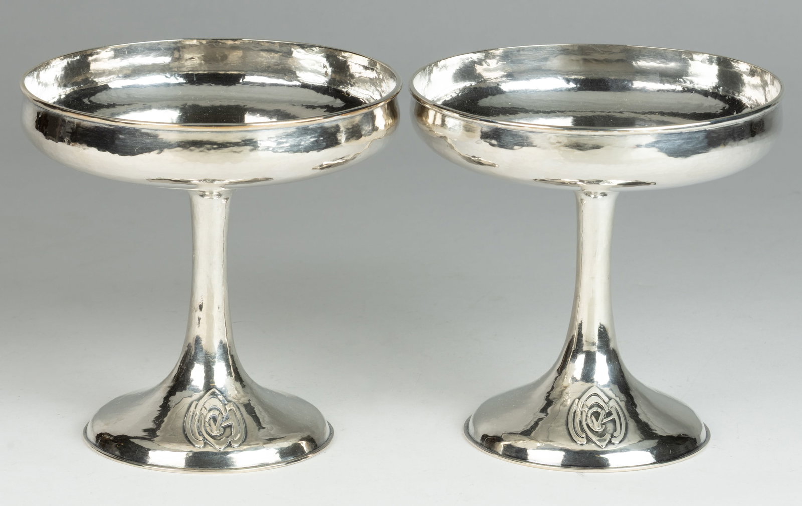 THE KALO SHOP ARTS AND CRAFTS STERLING SILVER COMPOTES / TAZZE, PAIR (1 of 2)