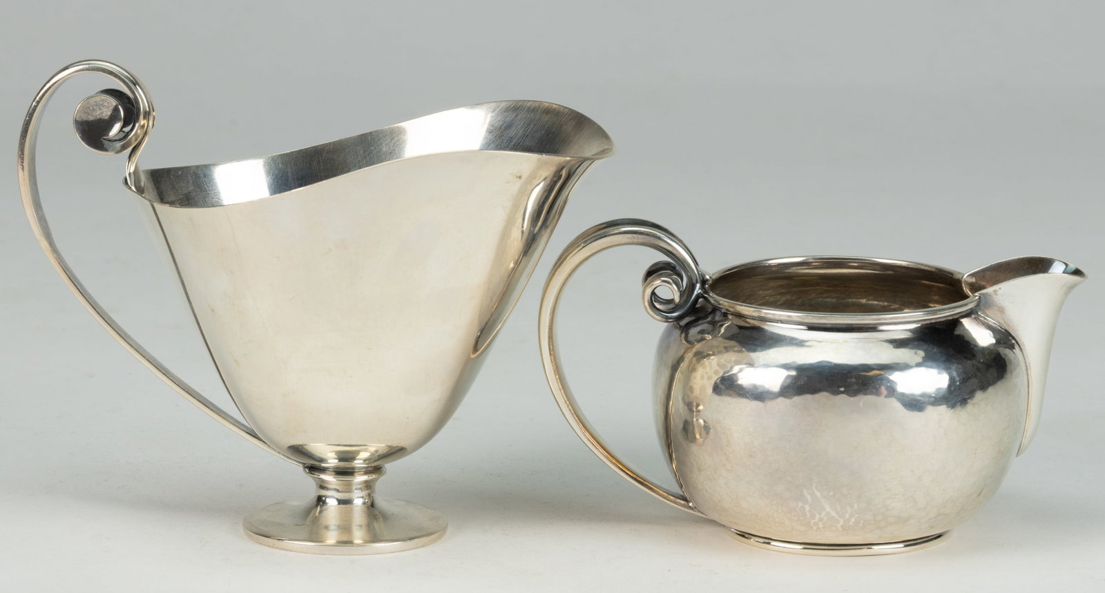 COHR, DANISH MODERNIST STERLING SILVER CREAMERS, LOT OF TWO (1 of 2)