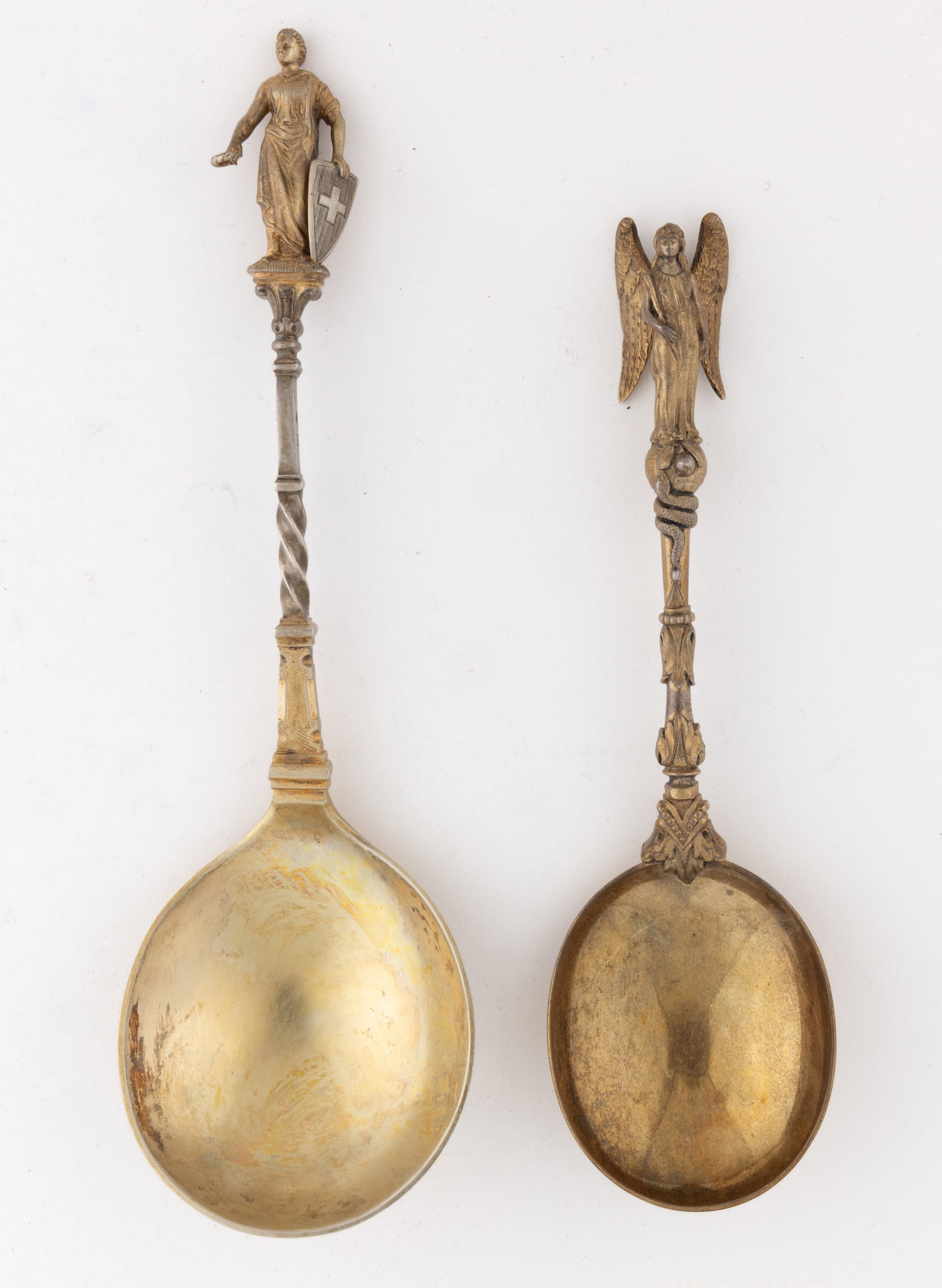 EUROPEAN STERLING AND 0.800 SILVER SPOONS, LOT OF TWO (1 of 2)