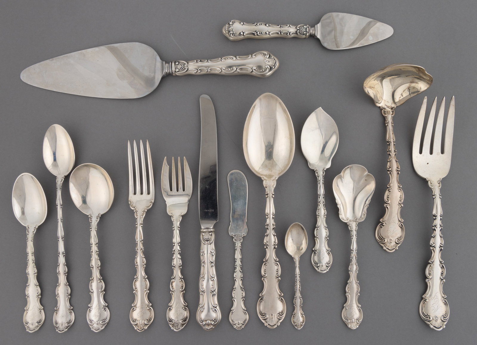 GORHAM "STRASBOURG" STERLING SILVER 78-PIECE FLATWARE SERVICE (1 of 2)