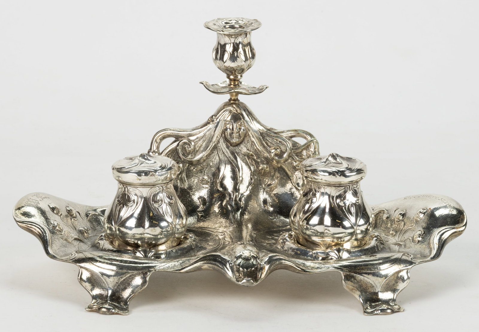 GORHAM ART NOUVEAU STERLING SILVER INKSTAND (1 of 5)