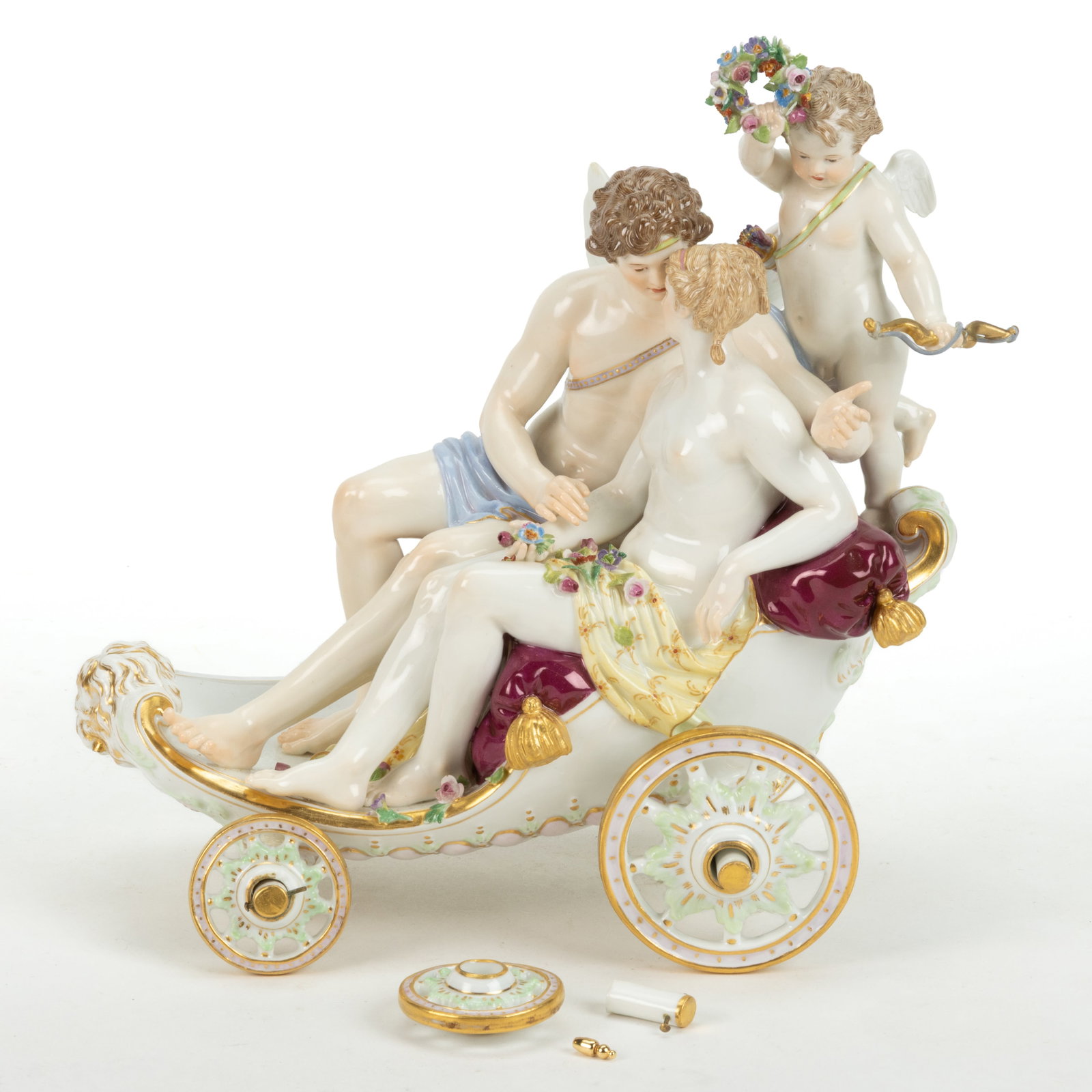GERMAN MEISSEN PORCELAIN HAND-PAINTED MYTHOLOGICAL FIGURAL GROUP (1 of 5)
