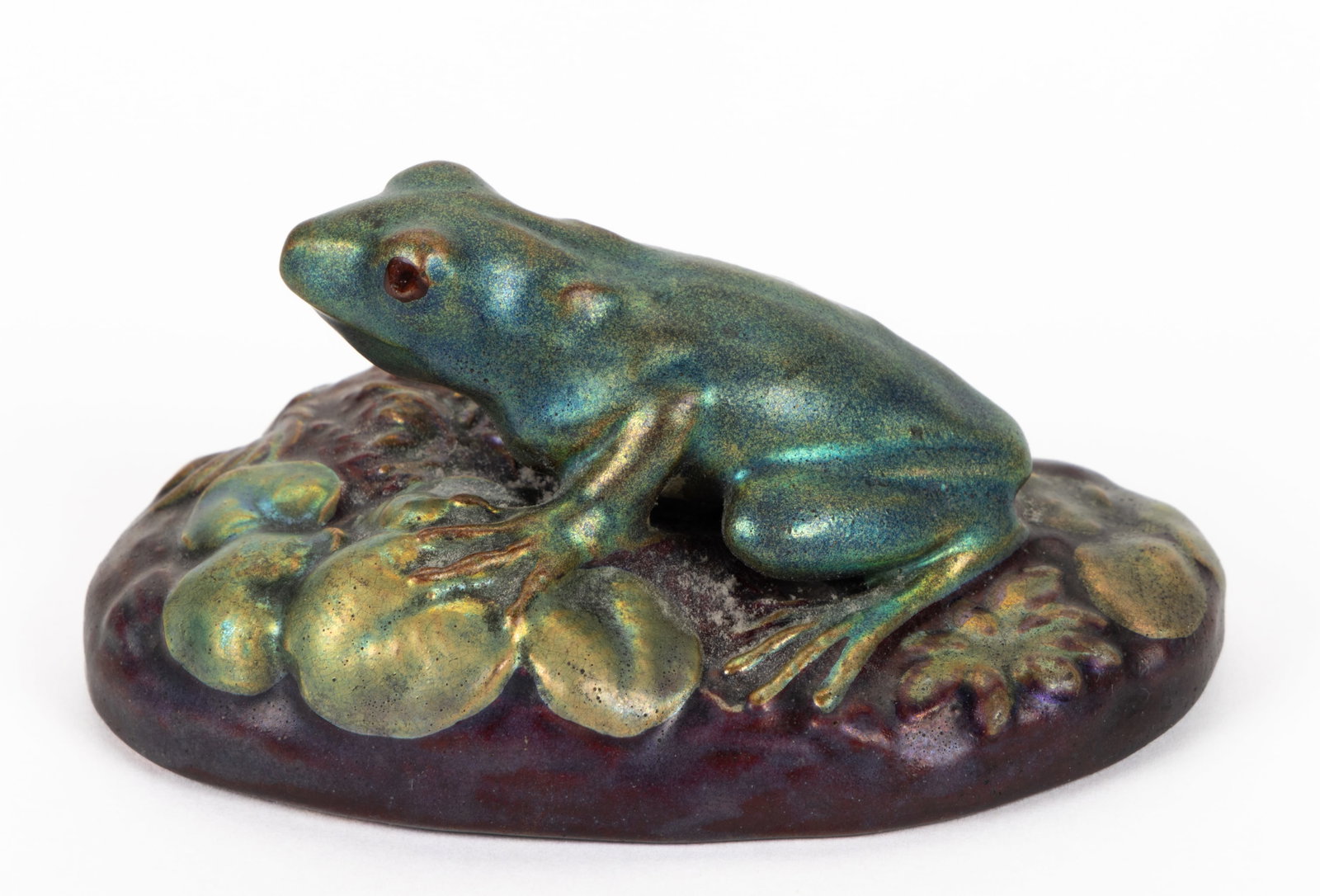 HUNGARIAN ZSOLNAY PORCELAIN FROG FIGURE (1 of 4)