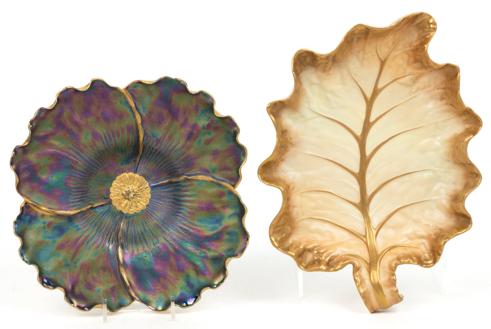 AUSTRIAN AND ENGLISH PORCELAIN FIGURAL DISHES, LOT OF TWO (1 of 3)