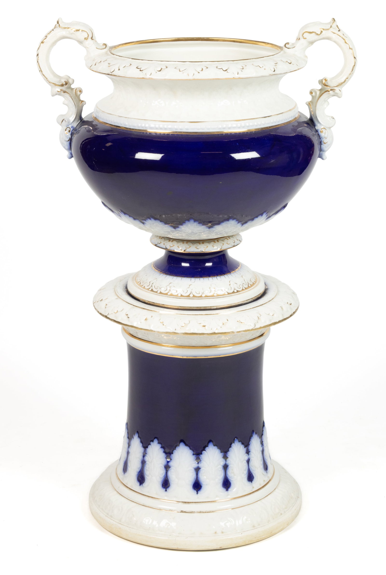 AMERICAN WHEELING POTTERY COMPANY CERAMIC JARDINIERE AND STAND (1 of 4)