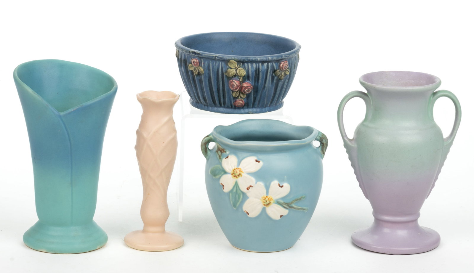 ASSORTED AMERICAN ART POTTERY VASES AND SIMILAR ARTICLES, LOT OF FIVE (1 of 3)