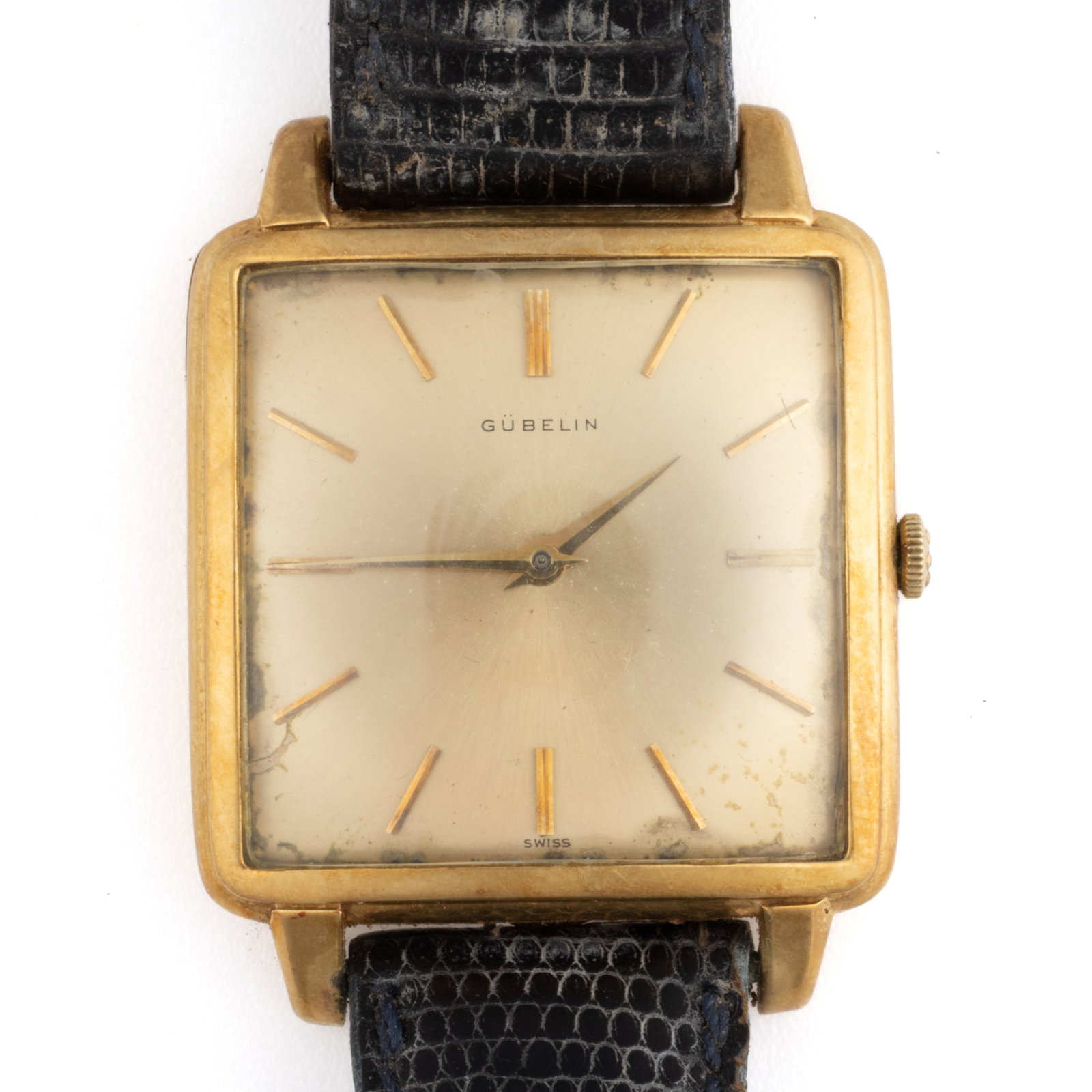 VINTAGE GUBELIN "CIOCCOLATONE" 18K YELLOW GOLD-CASED MEN'S WRIST WATCH (1 of 5)