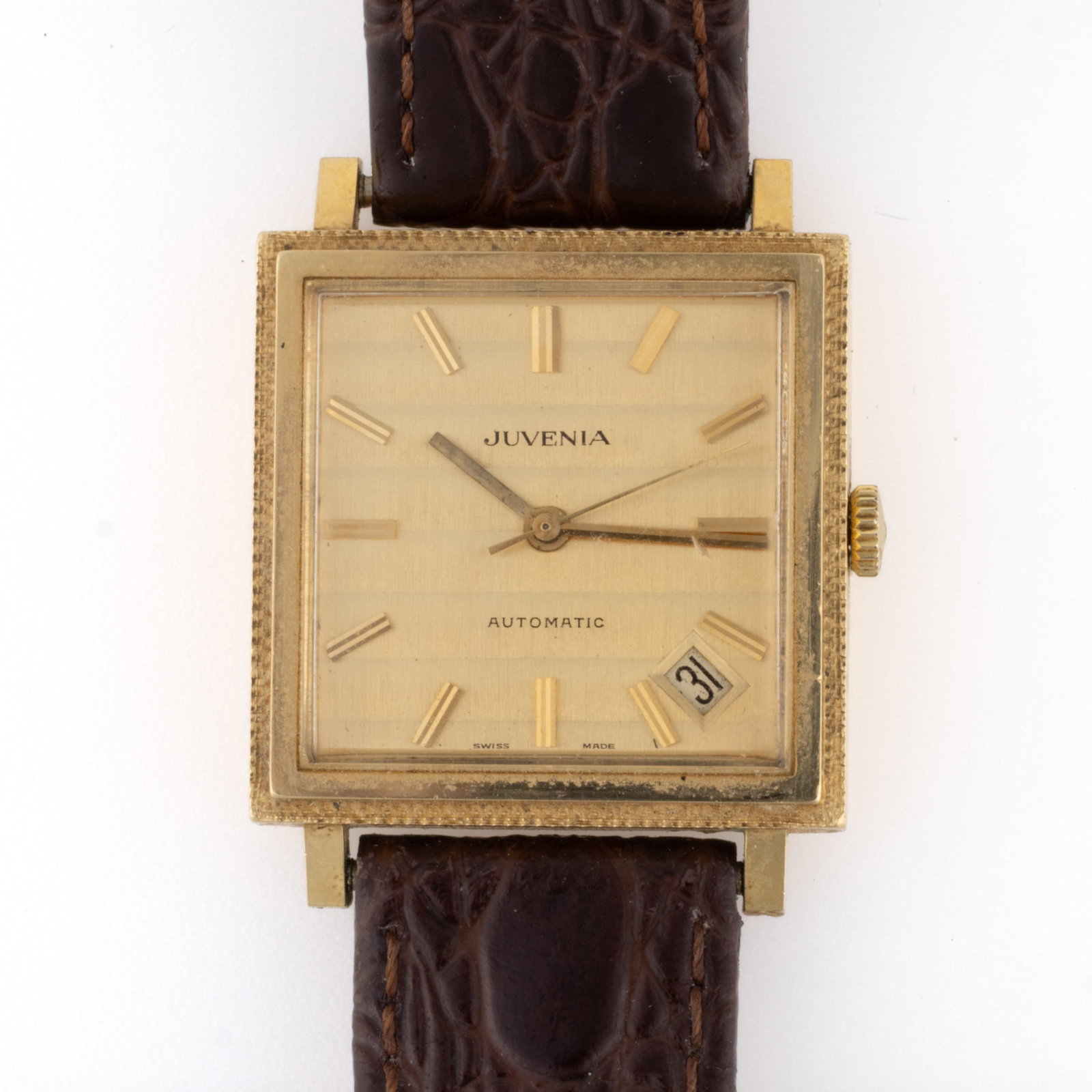 VINTAGE JUVENIA 18K YELLOW GOLD-CASED MEN'S WRIST WATCH (1 of 5)