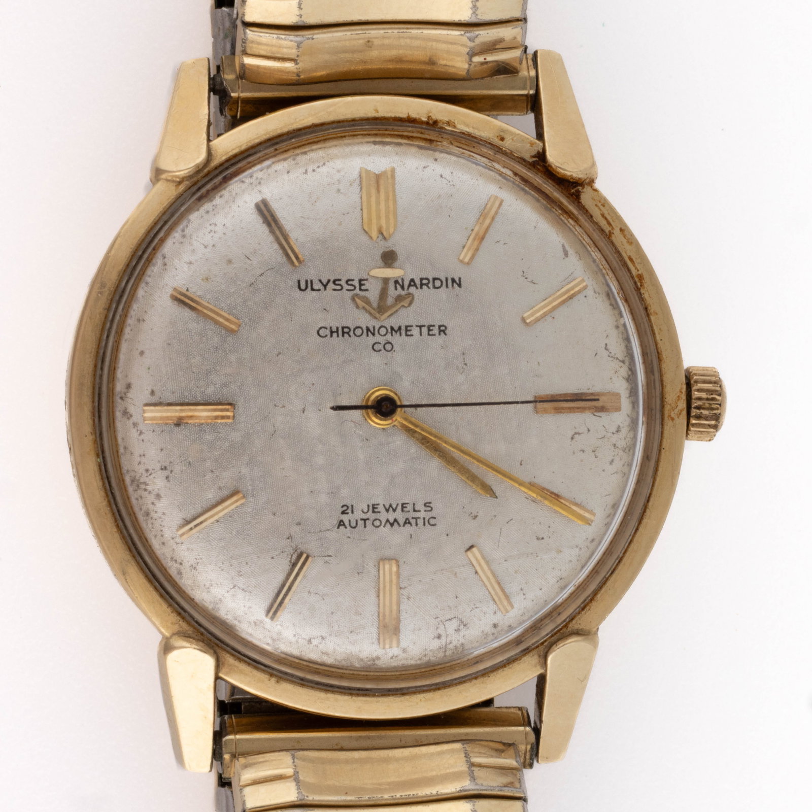 VINTAGE ULYSSE NARDIN CHRONOMETER 14K YELLOW GOLD-CASED MEN'S WRIST WATCH (1 of 4)