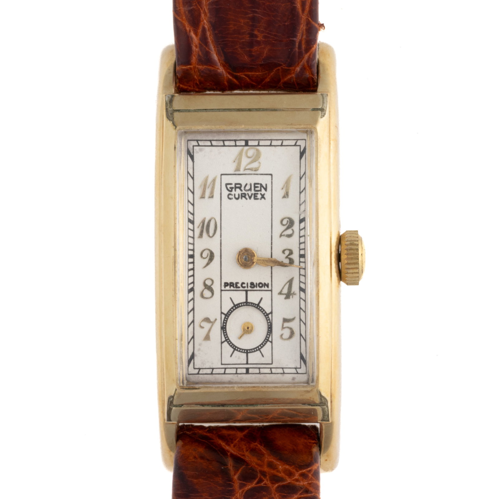 VINTAGE GRUEN CURVEX PRECISION 14K YELLOW GOLD FILLED-CASED UNISEX WRIST WATCH (1 of 5)