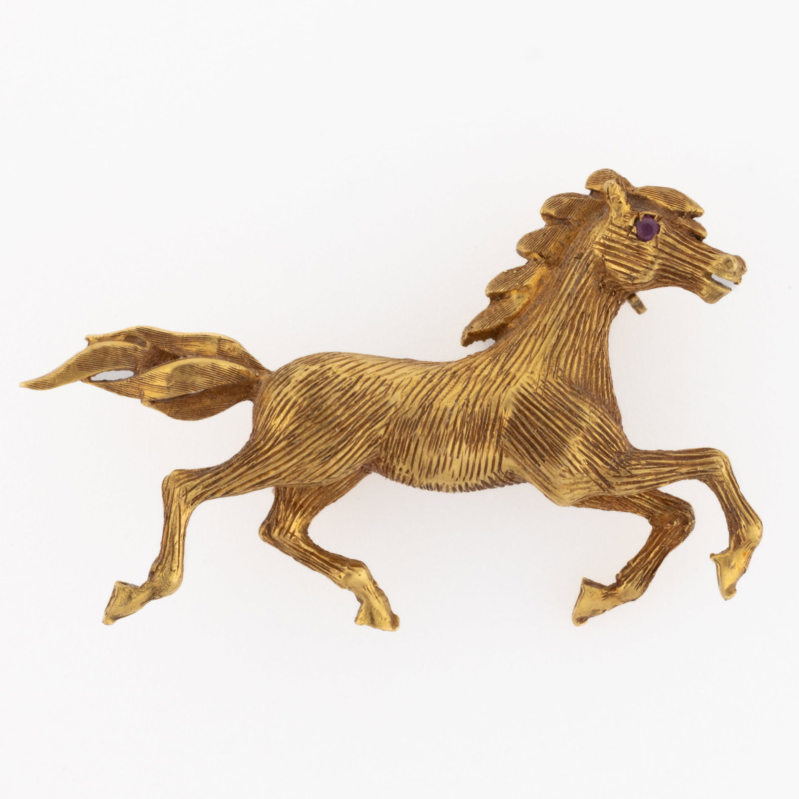 VINTAGE 18K YELLOW GOLD HORSE FIGURAL BROOCH (1 of 2)